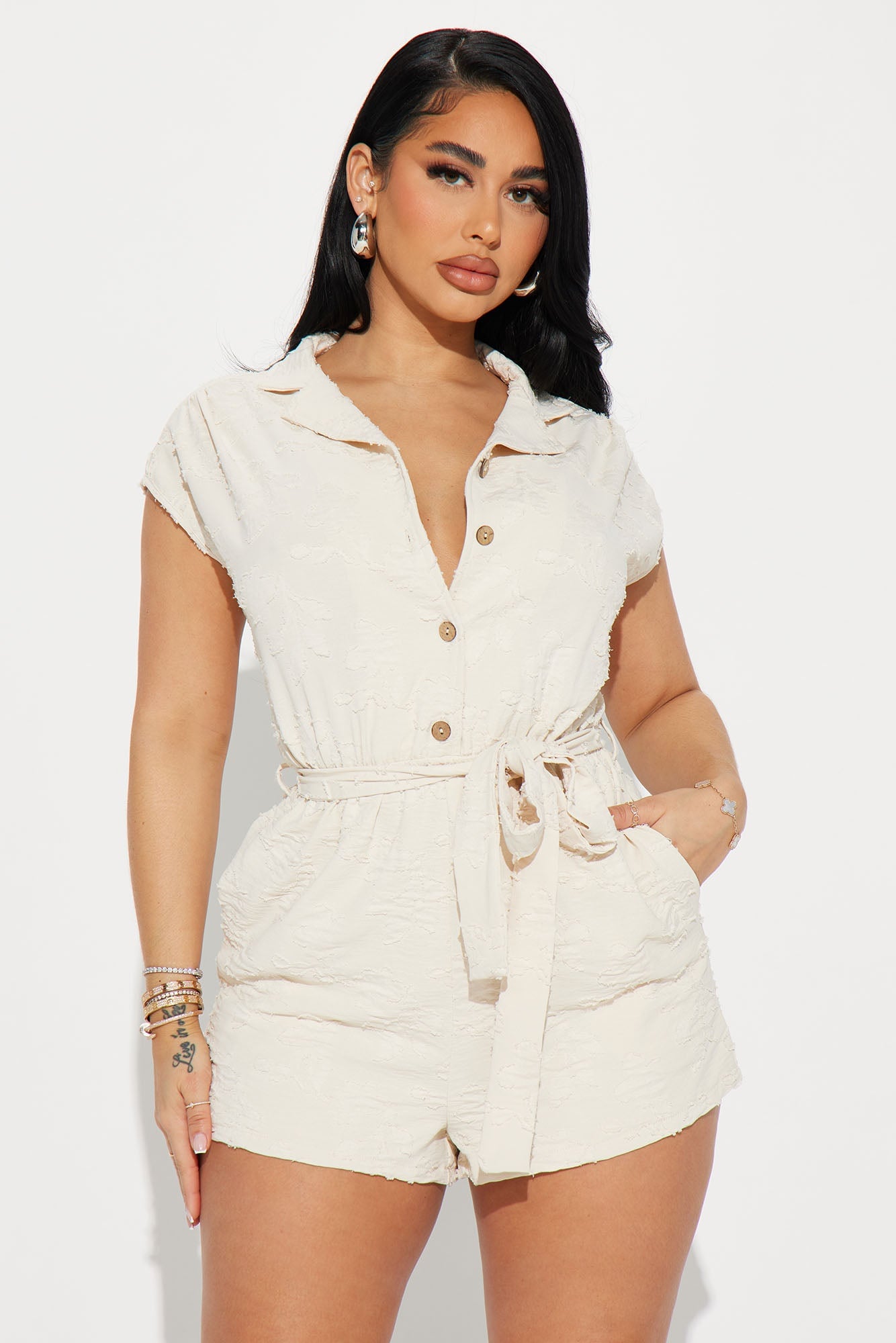 If You Want Romper - Cream image 5