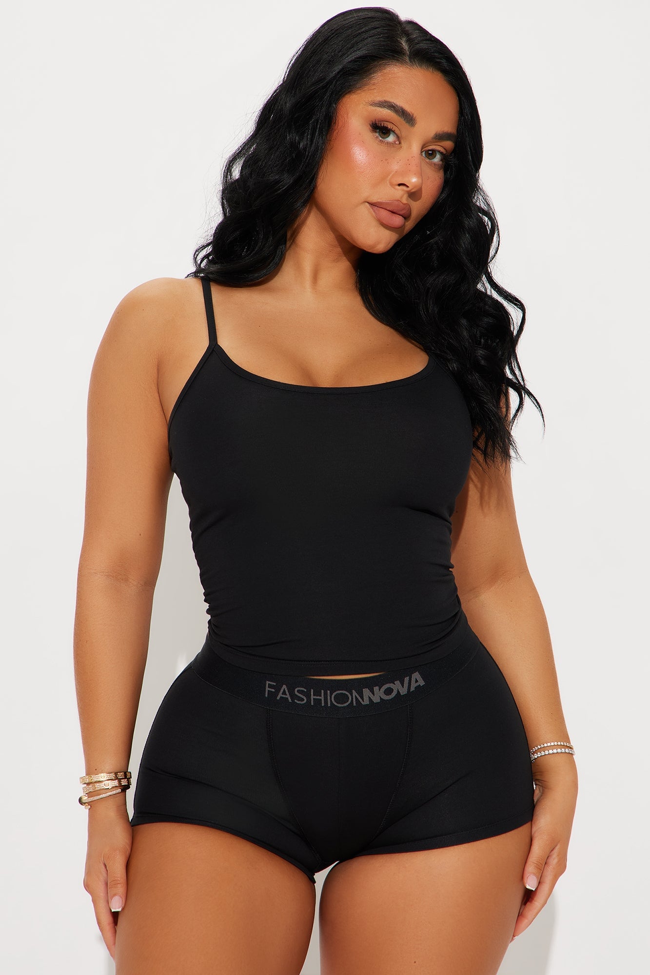 FN Mood Cotton PJ Boxer Short Set - Black image 4