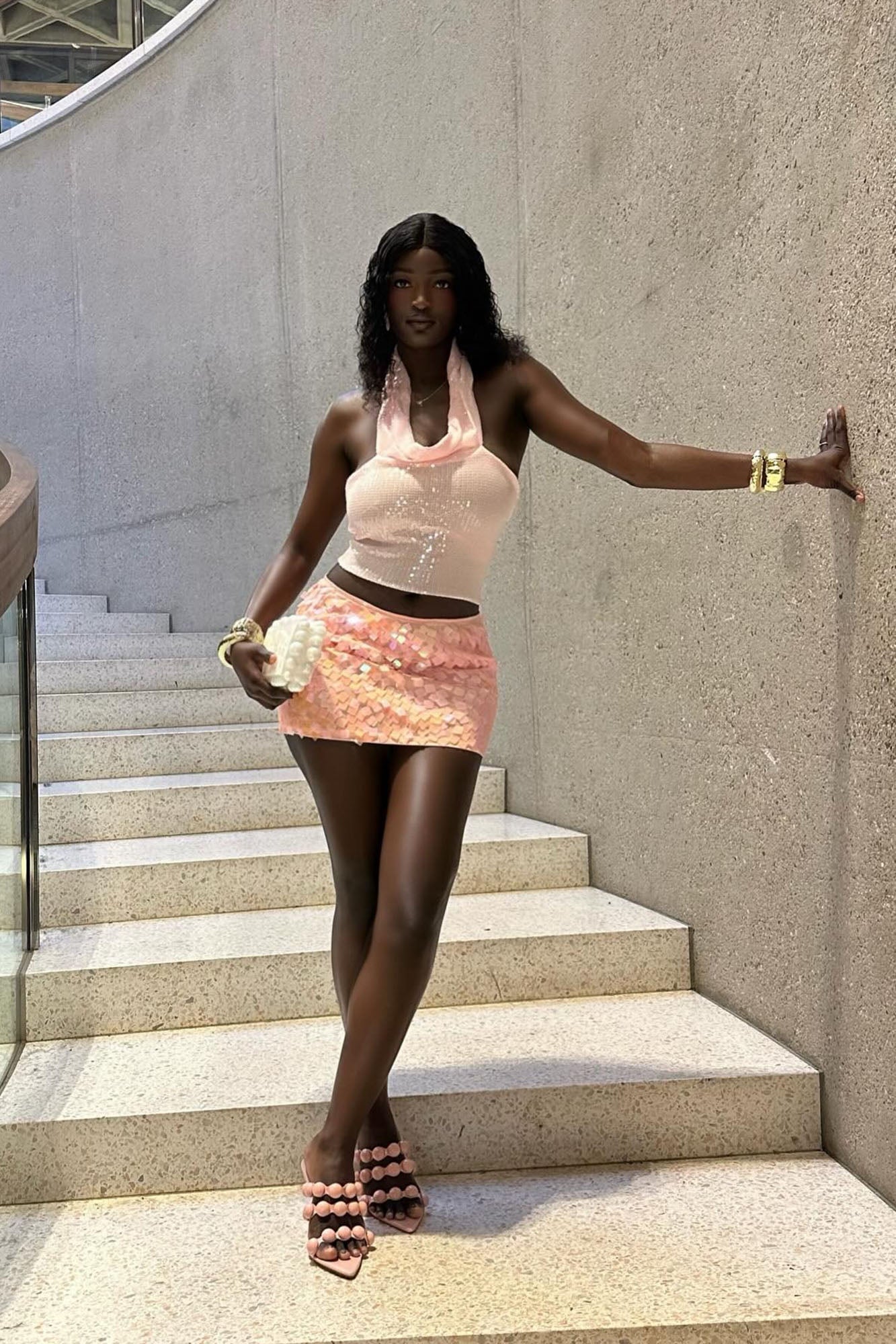 Remi Sequin Micro Mini Skirt - Pink image 7
