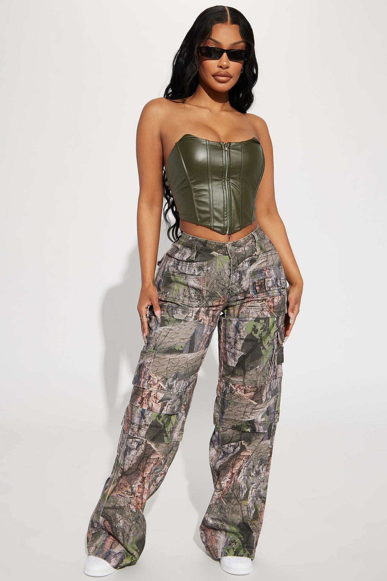 Alina PU Corset Top - Olive image 5