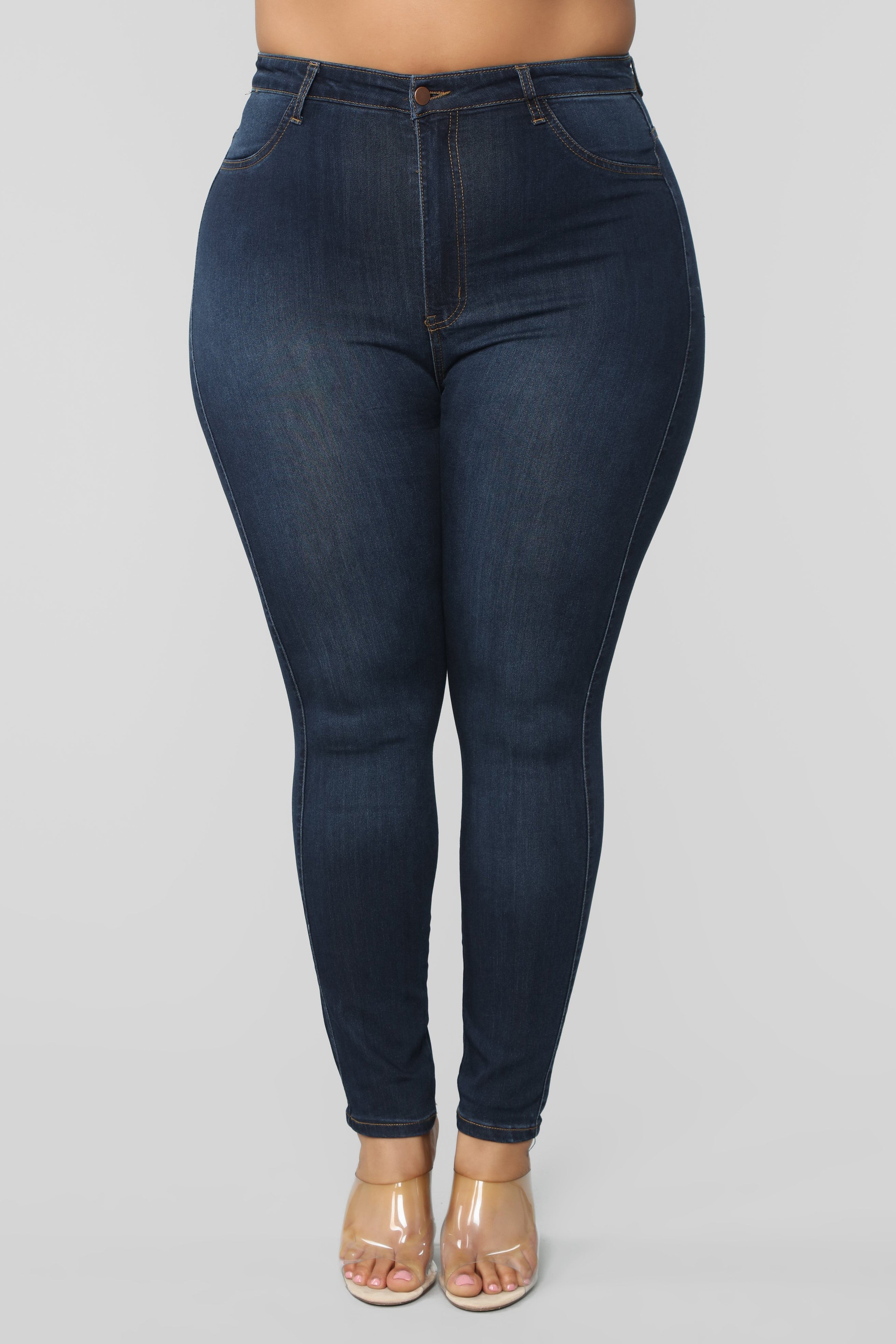 Classic High Waist Skinny Jeans - Dark Denim image 6