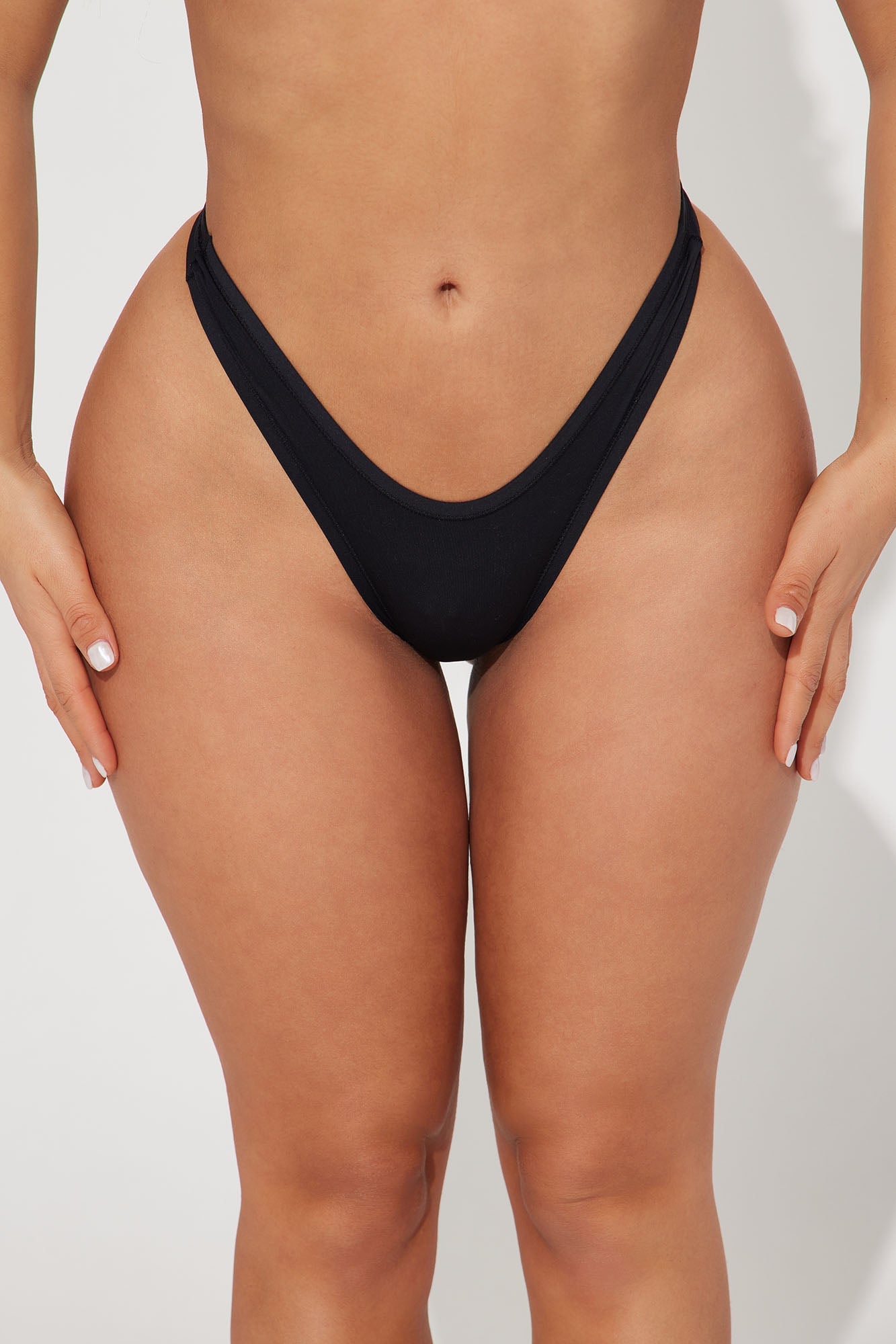 Light As A Feather Microfiber Thong Panty - Black image 2