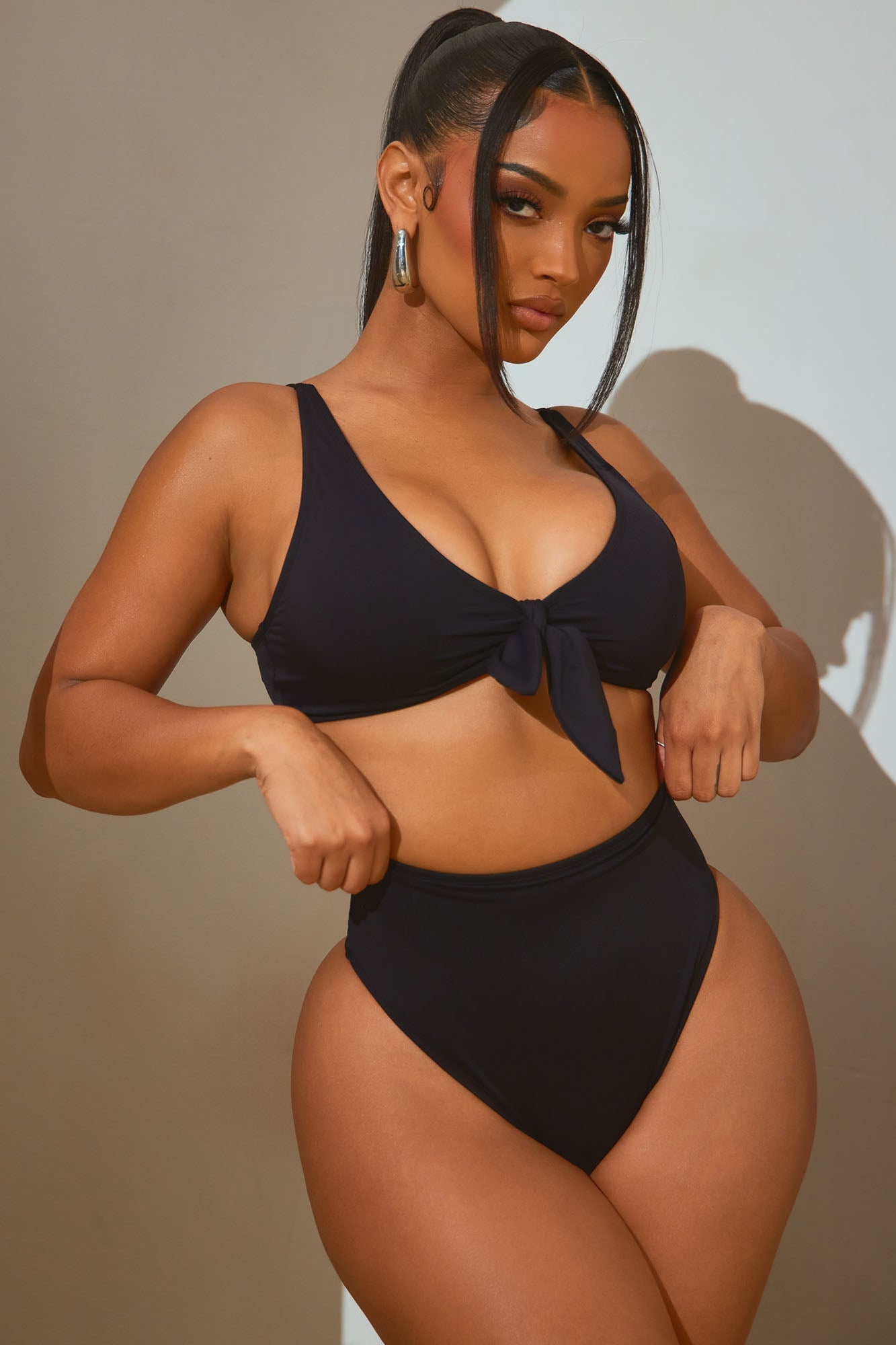 Beachy Summer Strappy 2 Piece Bikini - Black image 5