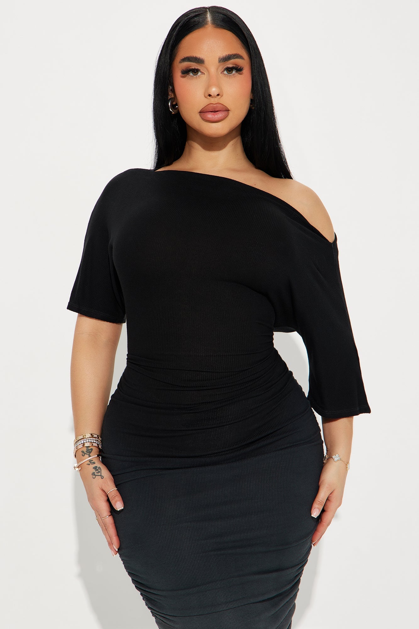 Amara Off Shoulder Maxi Dress - Black image 5