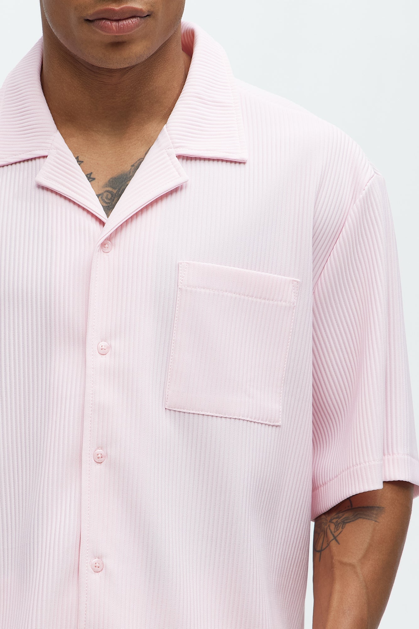 Show Up Short Sleeve Cuban Shirt - Pink image 7