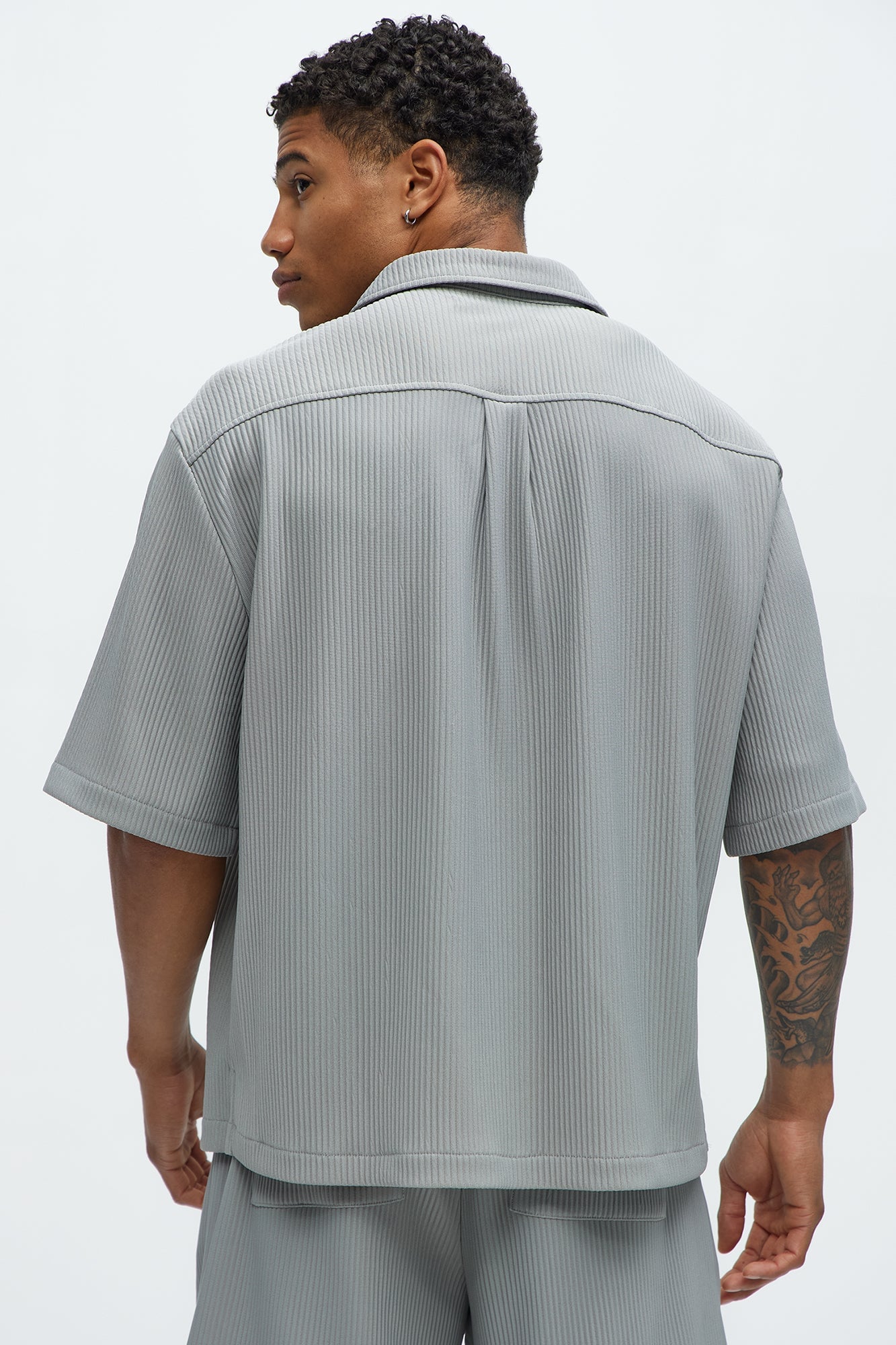Show Up Short Sleeve Cuban Shirt - Grey image 8