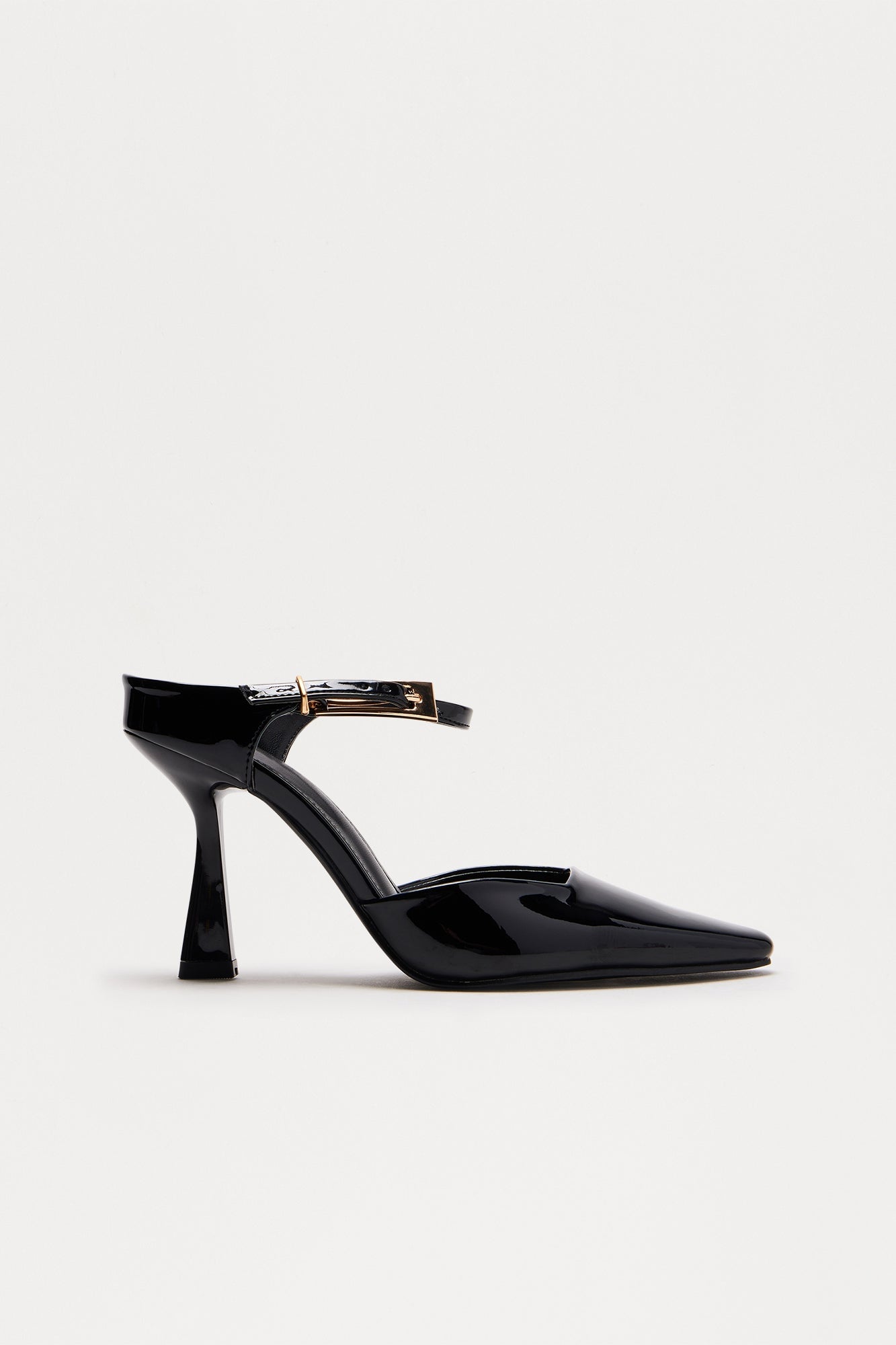 Cesar Buckle Mule Pumps - Black image 3