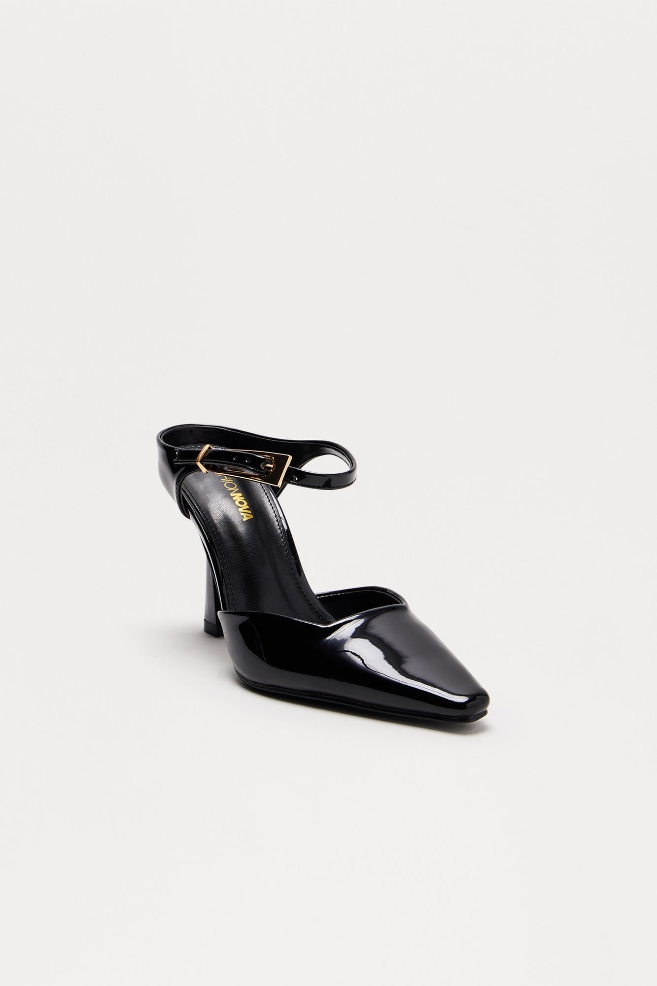 Cesar Buckle Mule Pumps - Black image 4