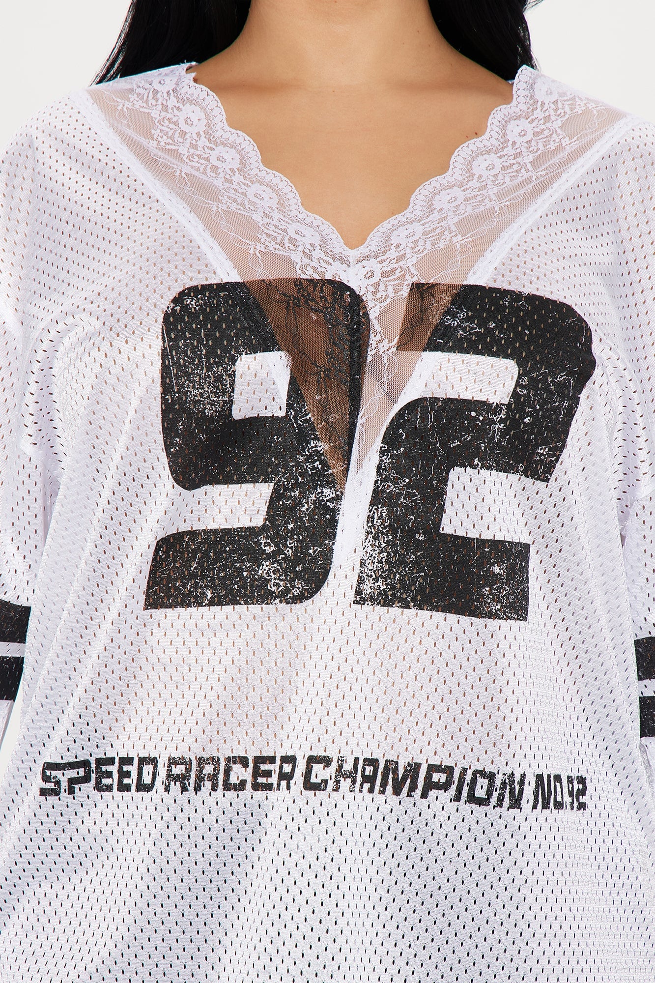 Box Suite Lace Jersey Tee - White image 7
