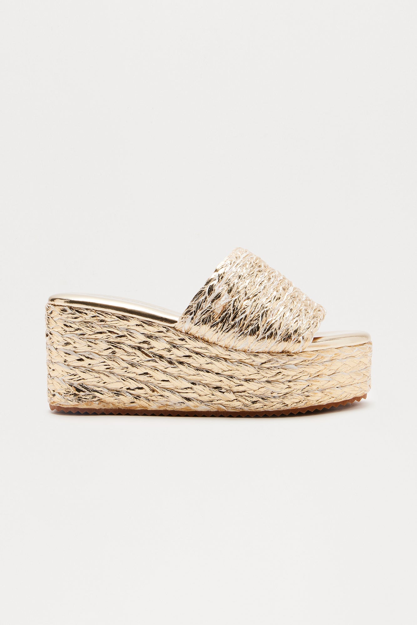 Amby Jute Platform Wedges - Gold image 3