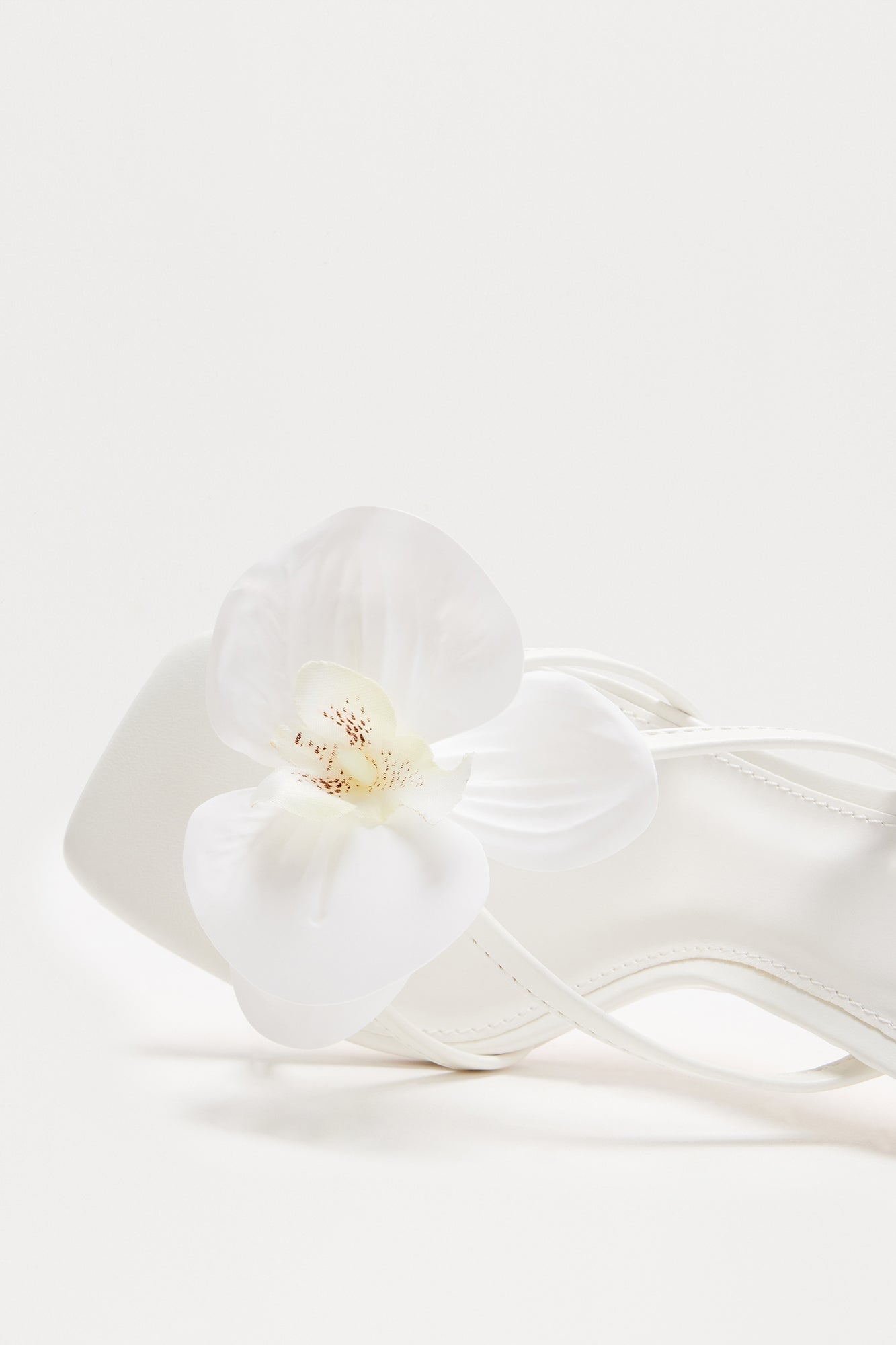 Orelia Flower Faux Leather Mules - White image 2