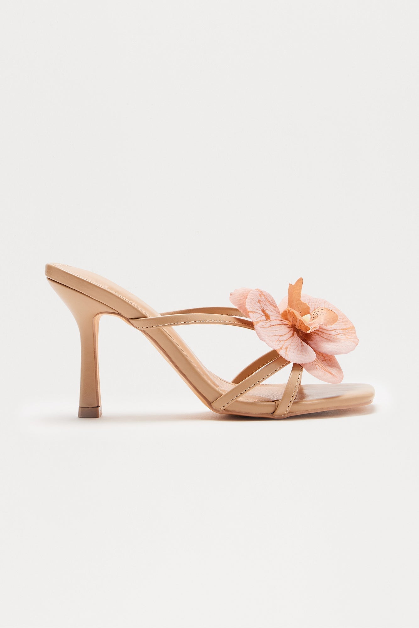 Orelia Flower Faux Leather Mules - Nude image 3