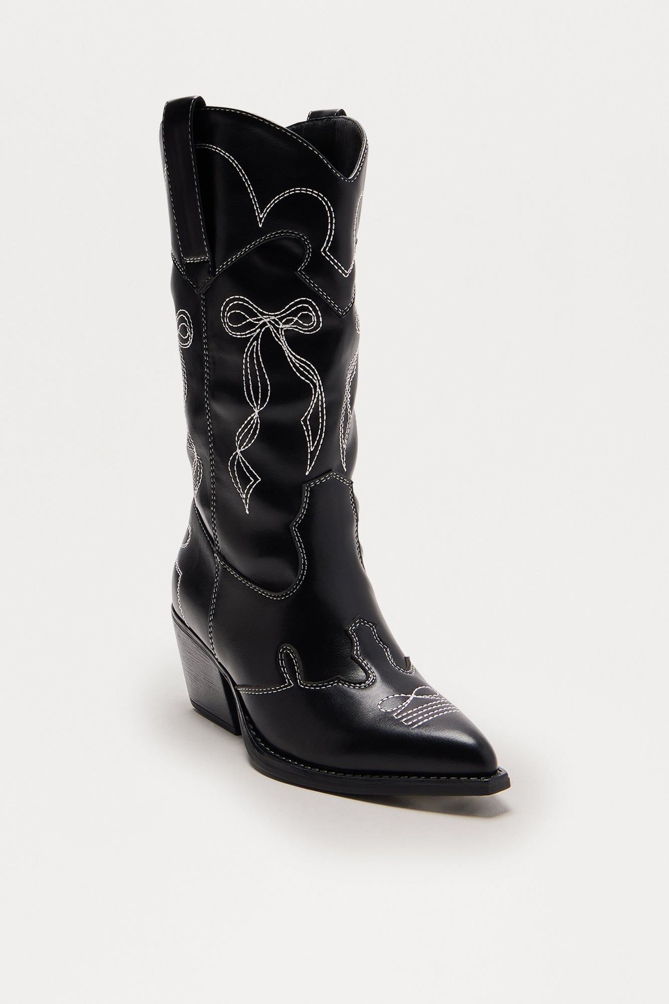 Lasso Bow Cowboy Boots - Black image 2