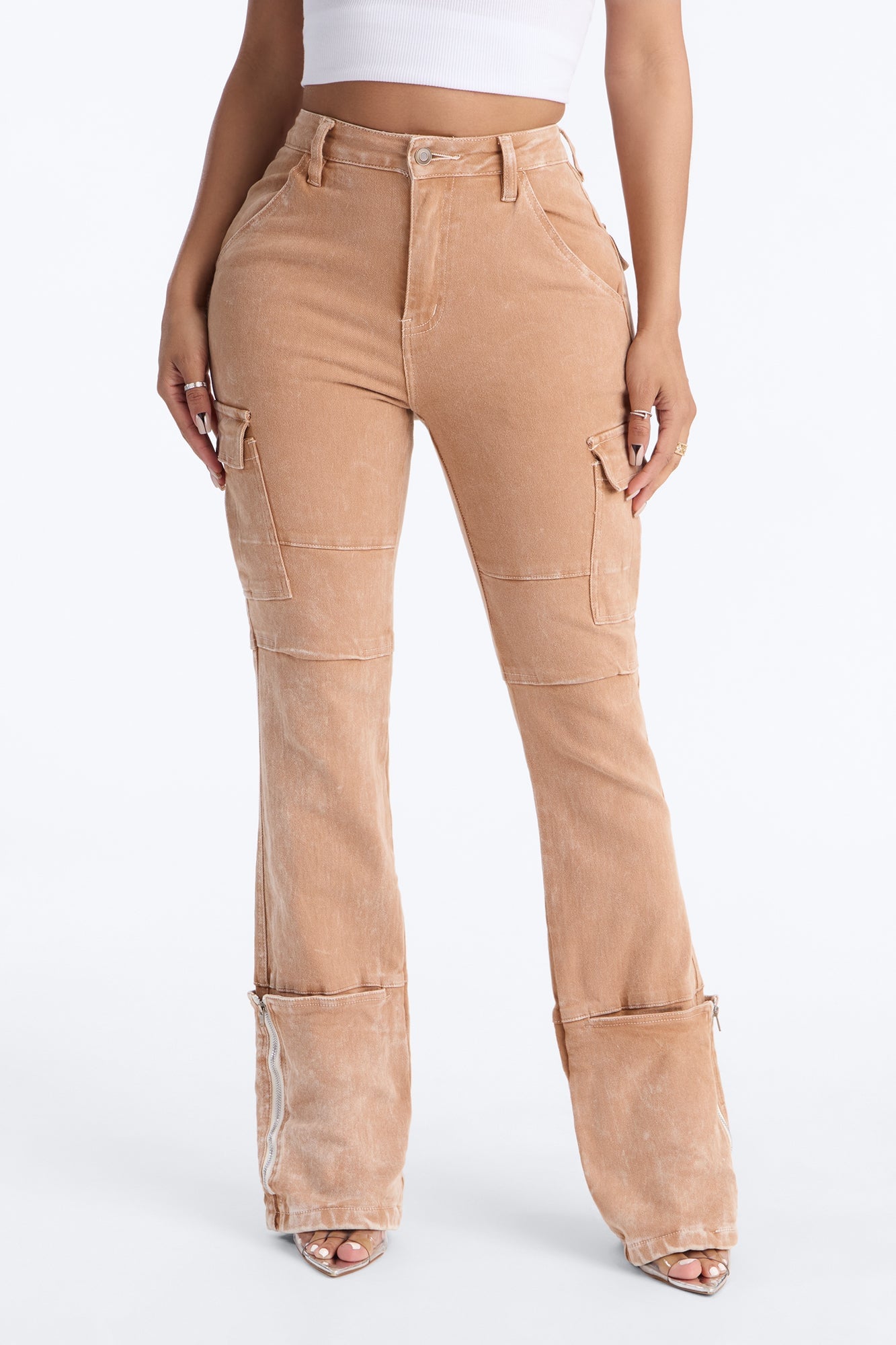 Camden Cargo Utility Jeans - Tan image 6