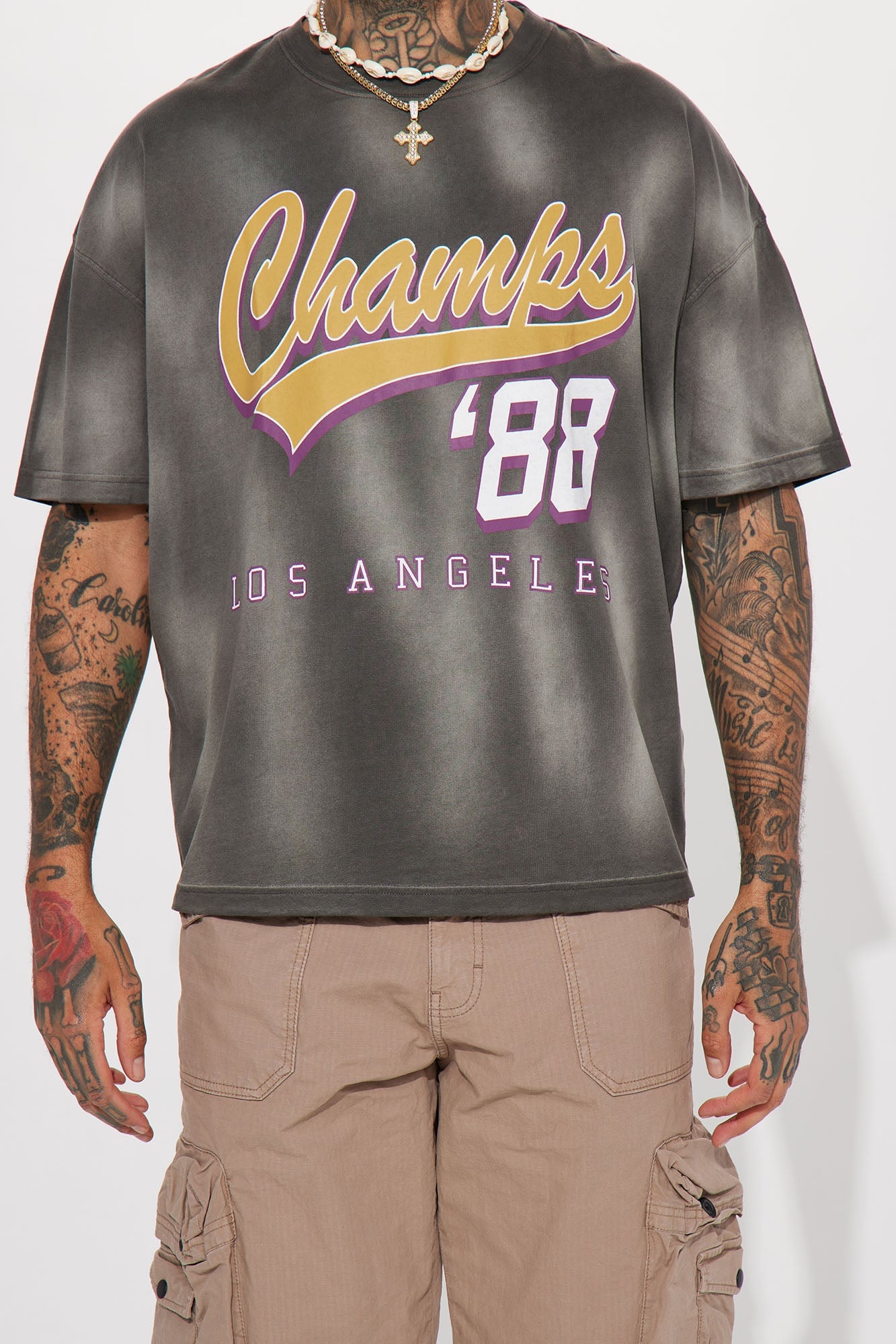Eighty Eight Champs Oversized Short Sleeve Tee - Grey image 4