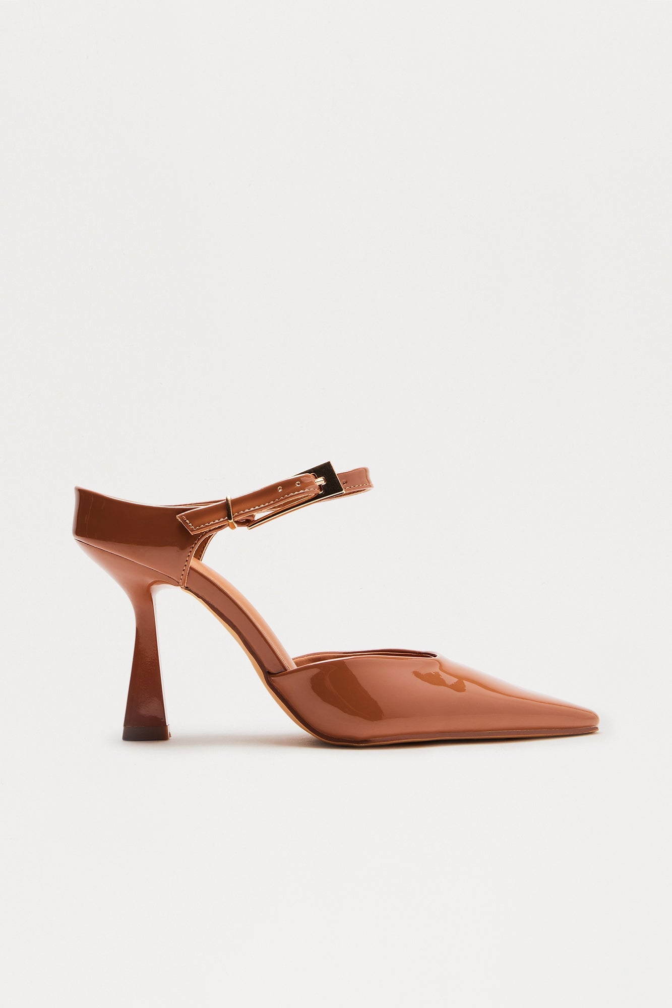 Cesar Buckle Mule Pumps - Camel image 1