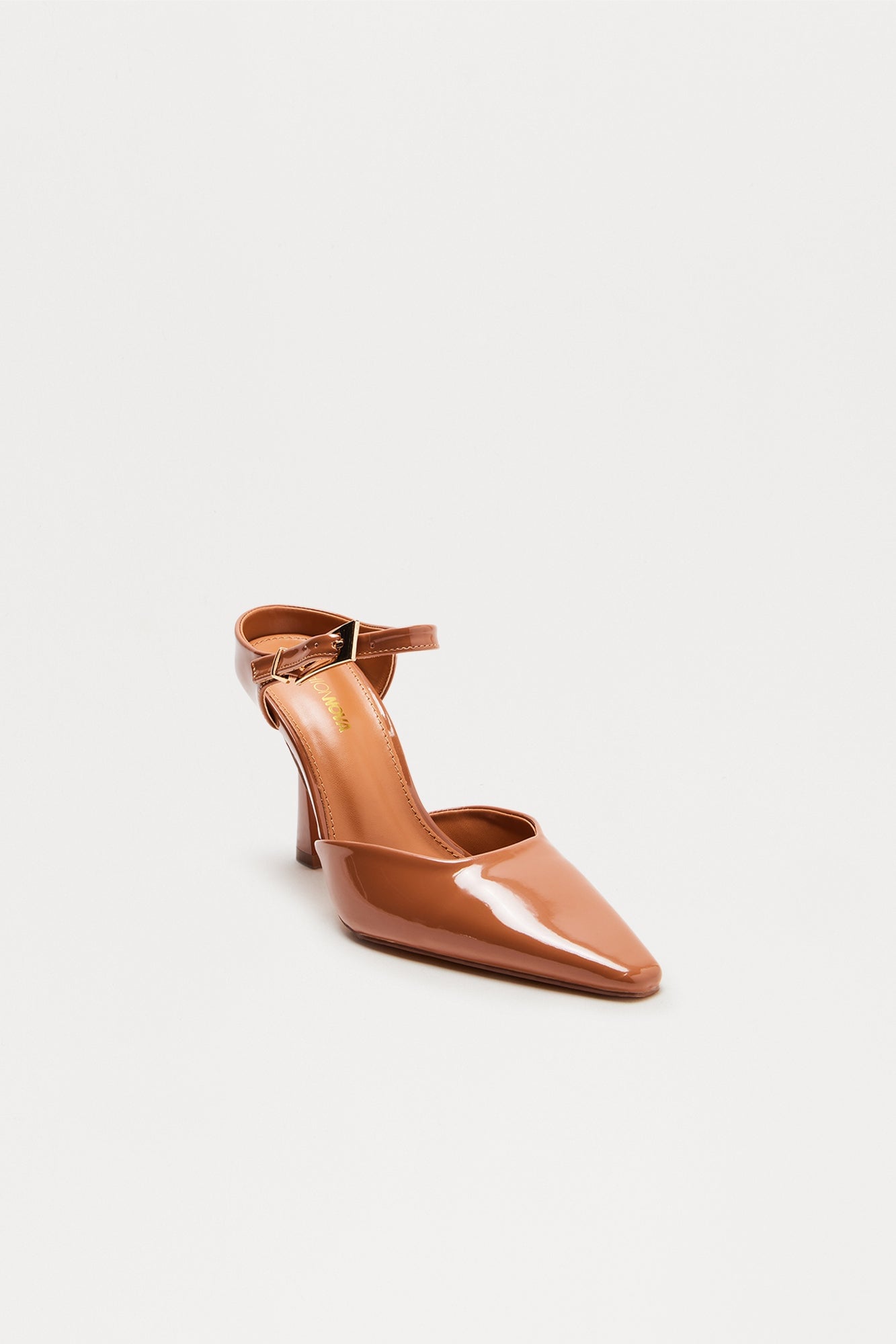 Cesar Buckle Mule Pumps - Camel image 2
