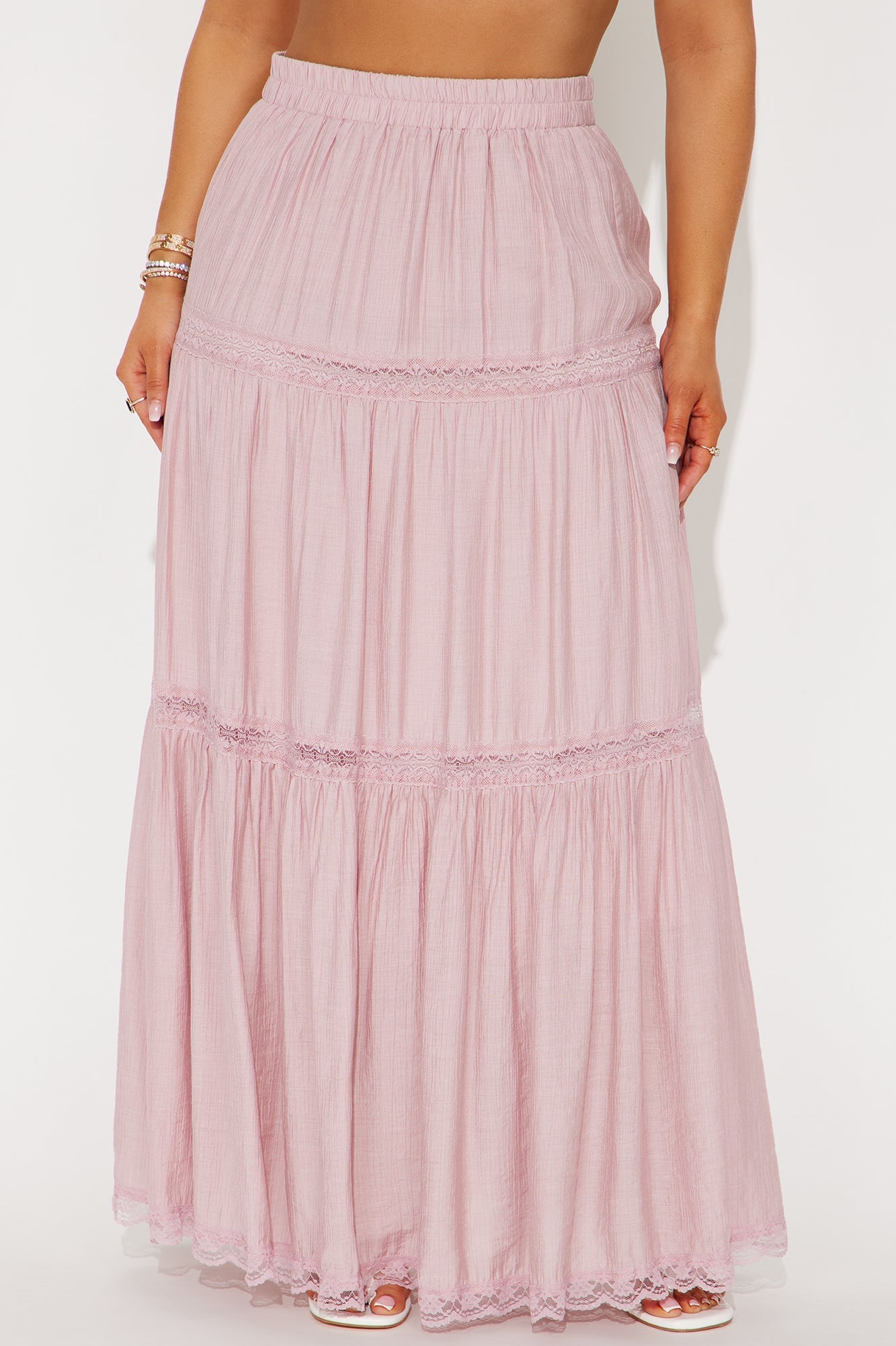 Natalia Tiered Gauze Maxi Skirt - Pink image 5