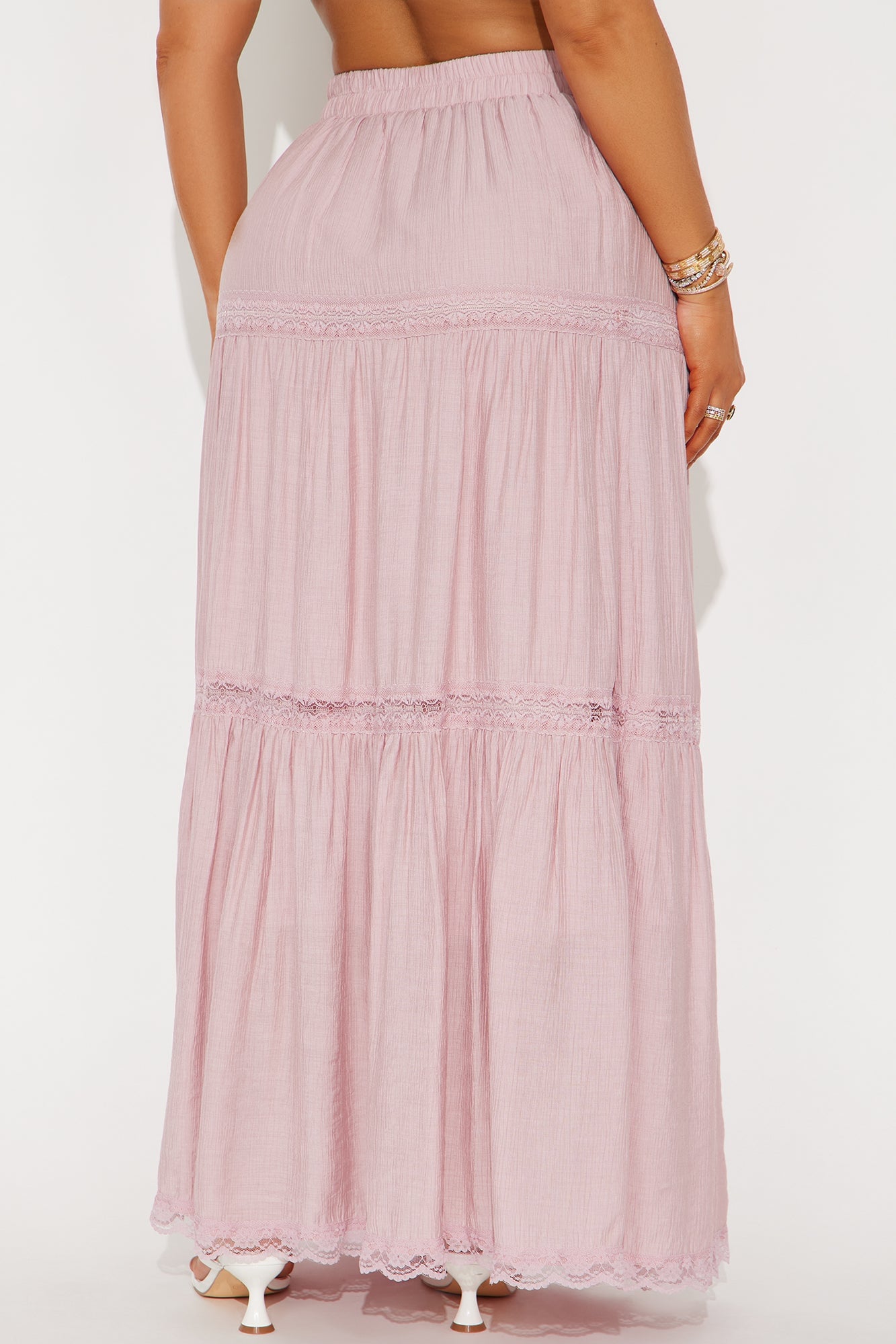 Natalia Tiered Gauze Maxi Skirt - Pink image 6