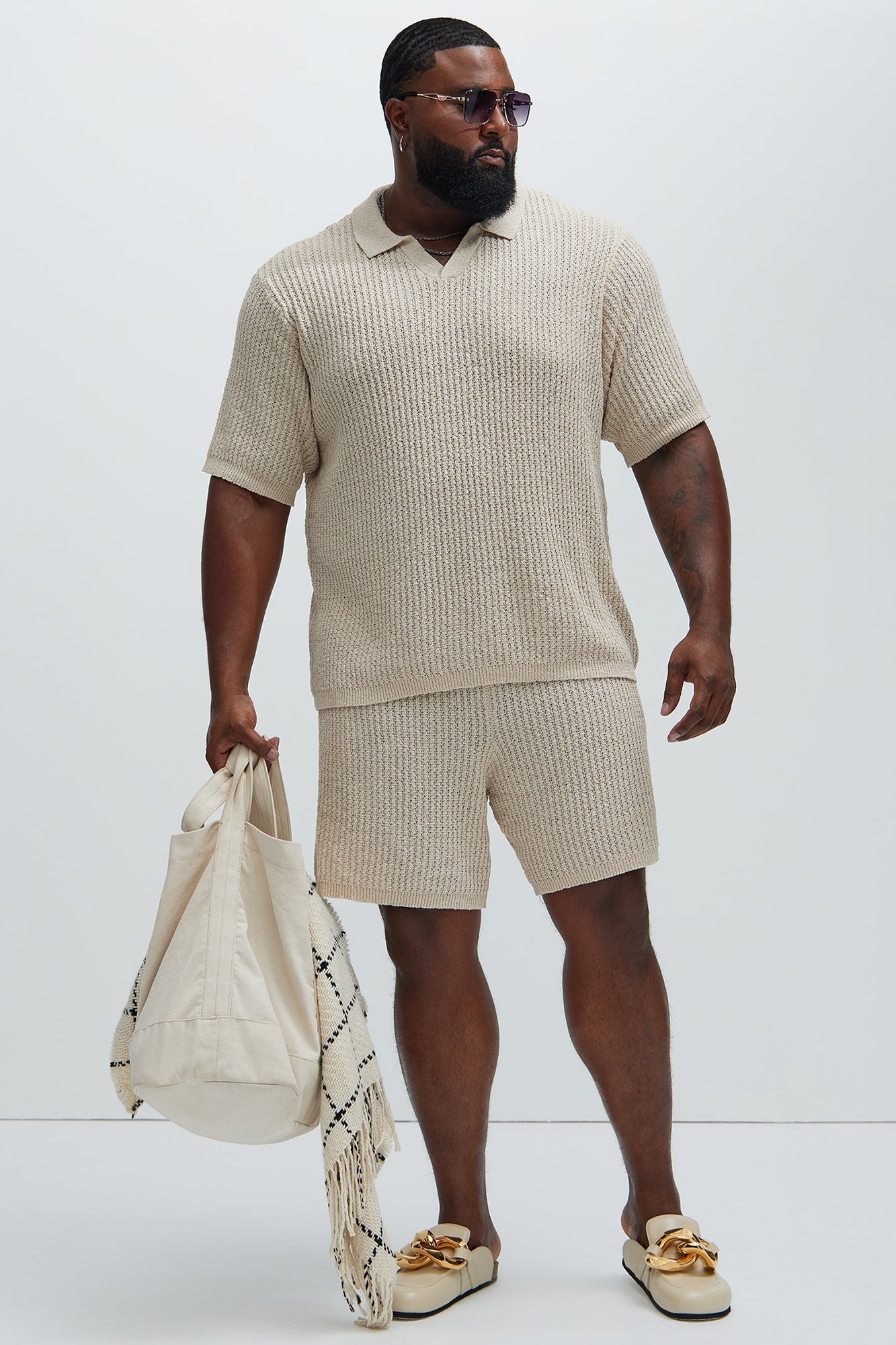 Brent Textured Shorts - Oatmeal image 6