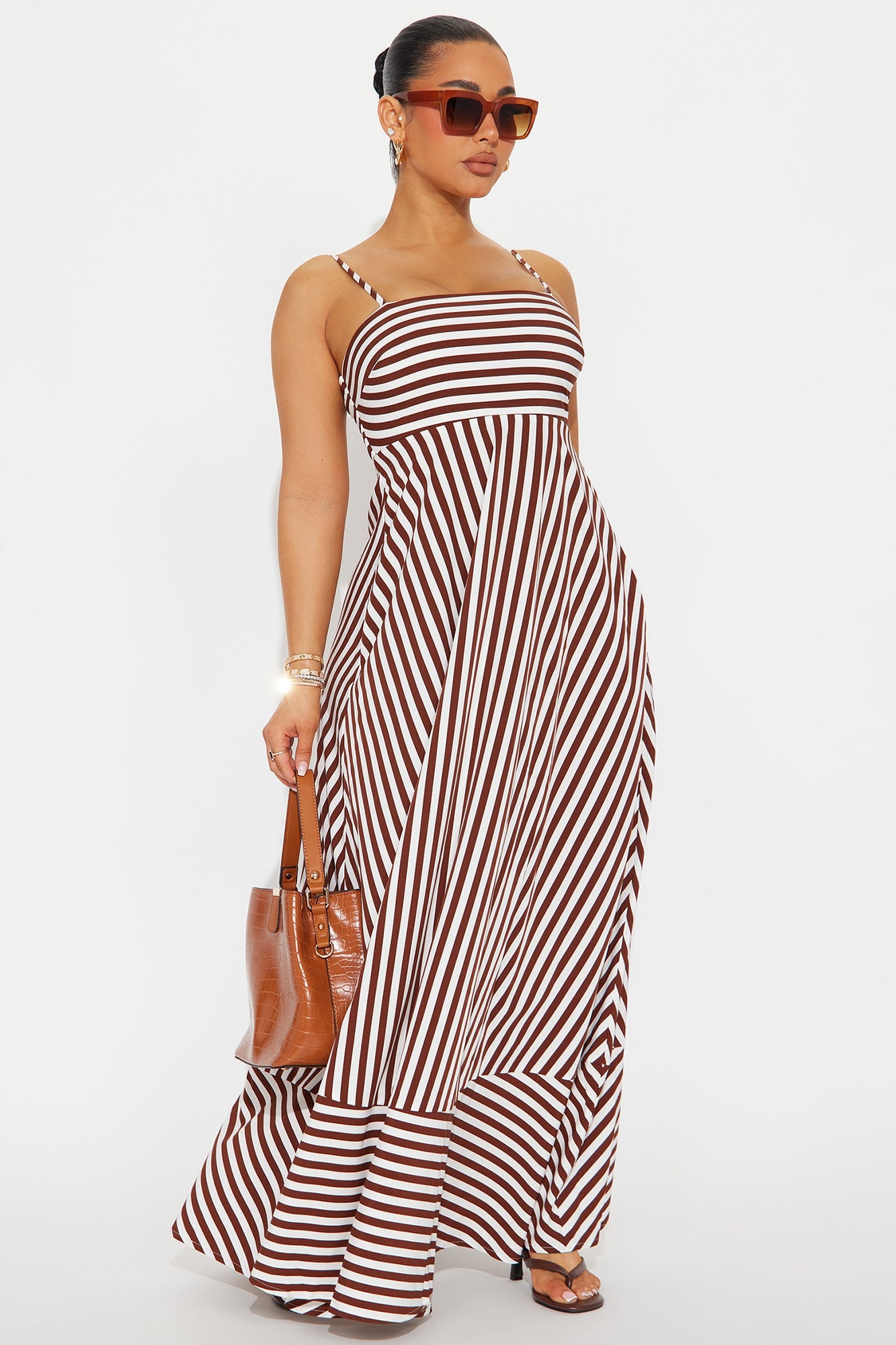 Anne Striped Maxi Dress - Brown Combo image 4