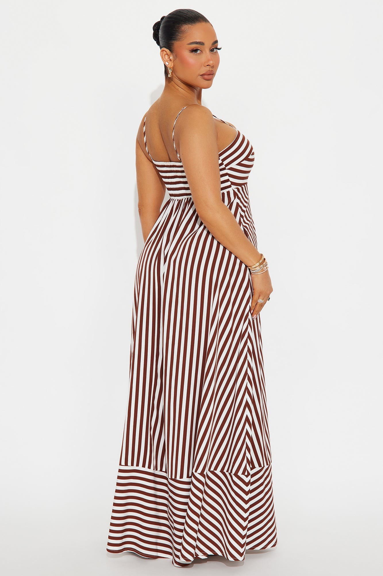 Anne Striped Maxi Dress - Brown Combo image 6