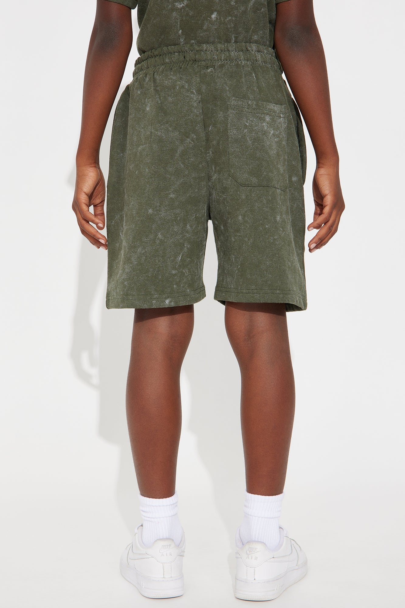 Mini Self Paid Sweatshorts - Olive image 3