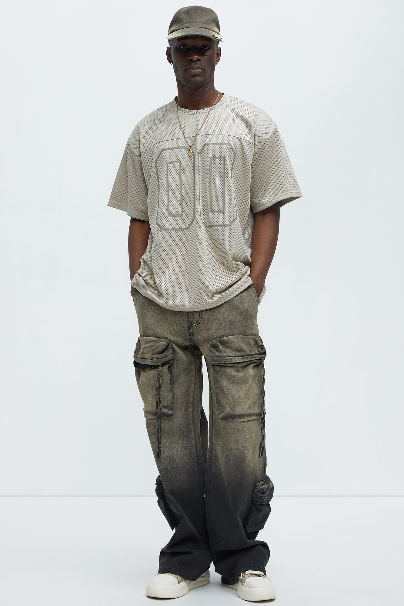 Mesh Boxy Football Short Sleeve Tee - Sand image 5