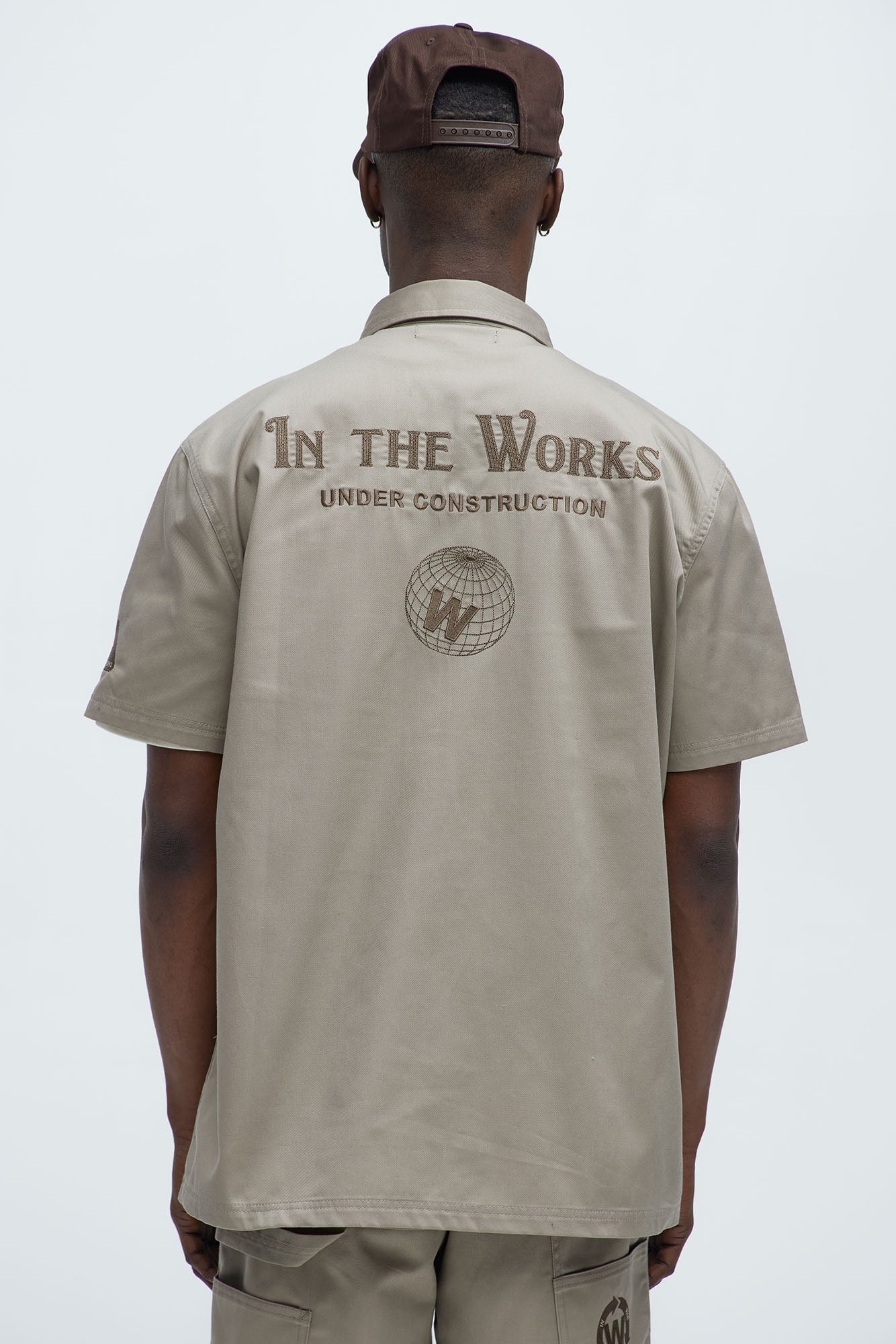 In The Works Short Sleeve Button Up Shirt - Stone image 9