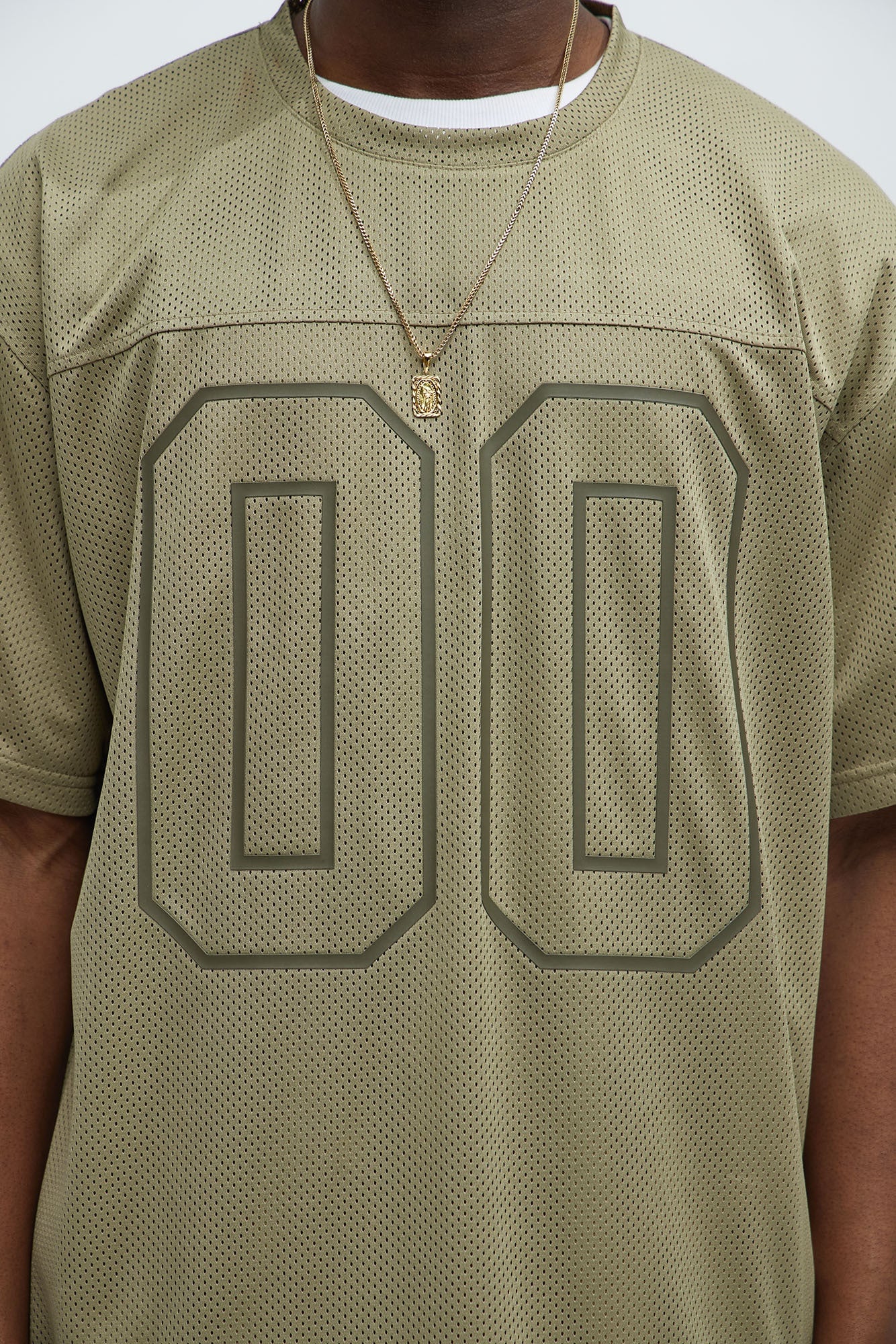 Mesh Boxy Football Short Sleeve Tee - Olive image 7