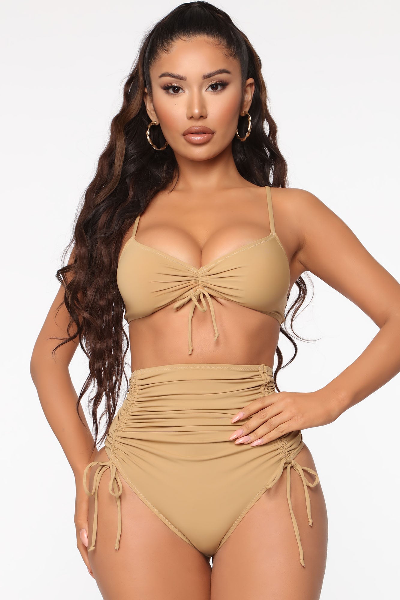 Señorita Margarita Ruched 2 Piece Bikini - Tan image 10