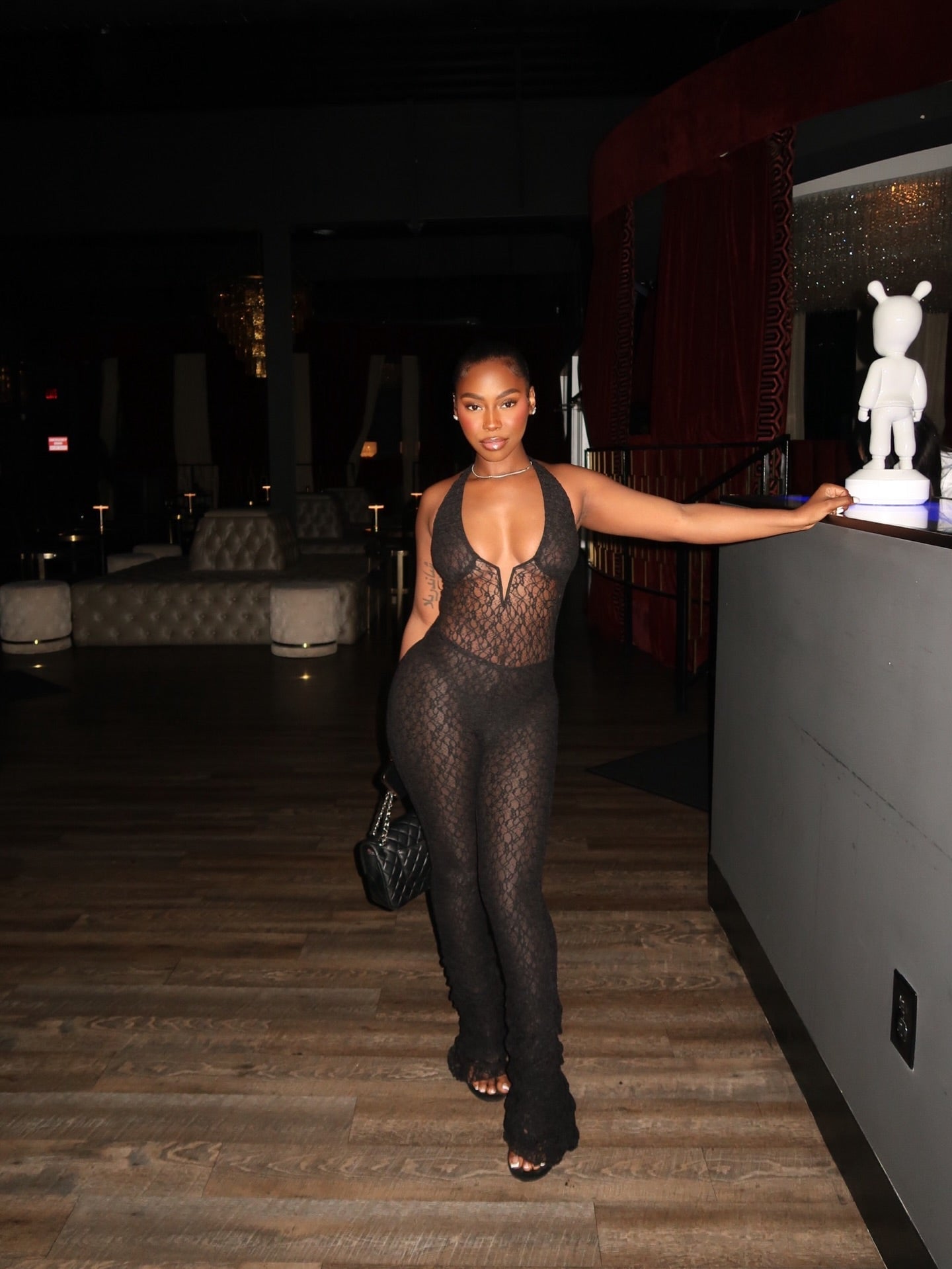 She's Iconic Lace Jumpsuit - Black image 8