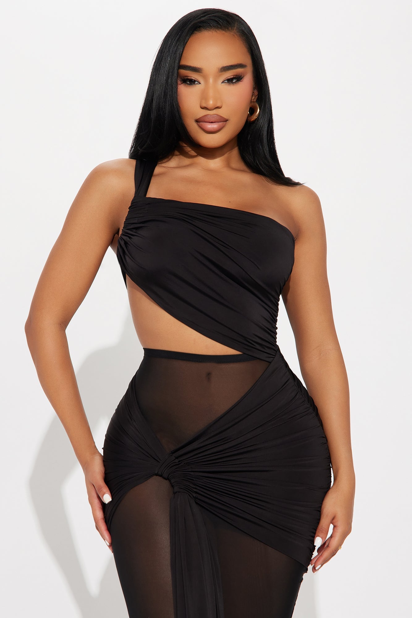 Dani Mesh Maxi Dress - Black image 3