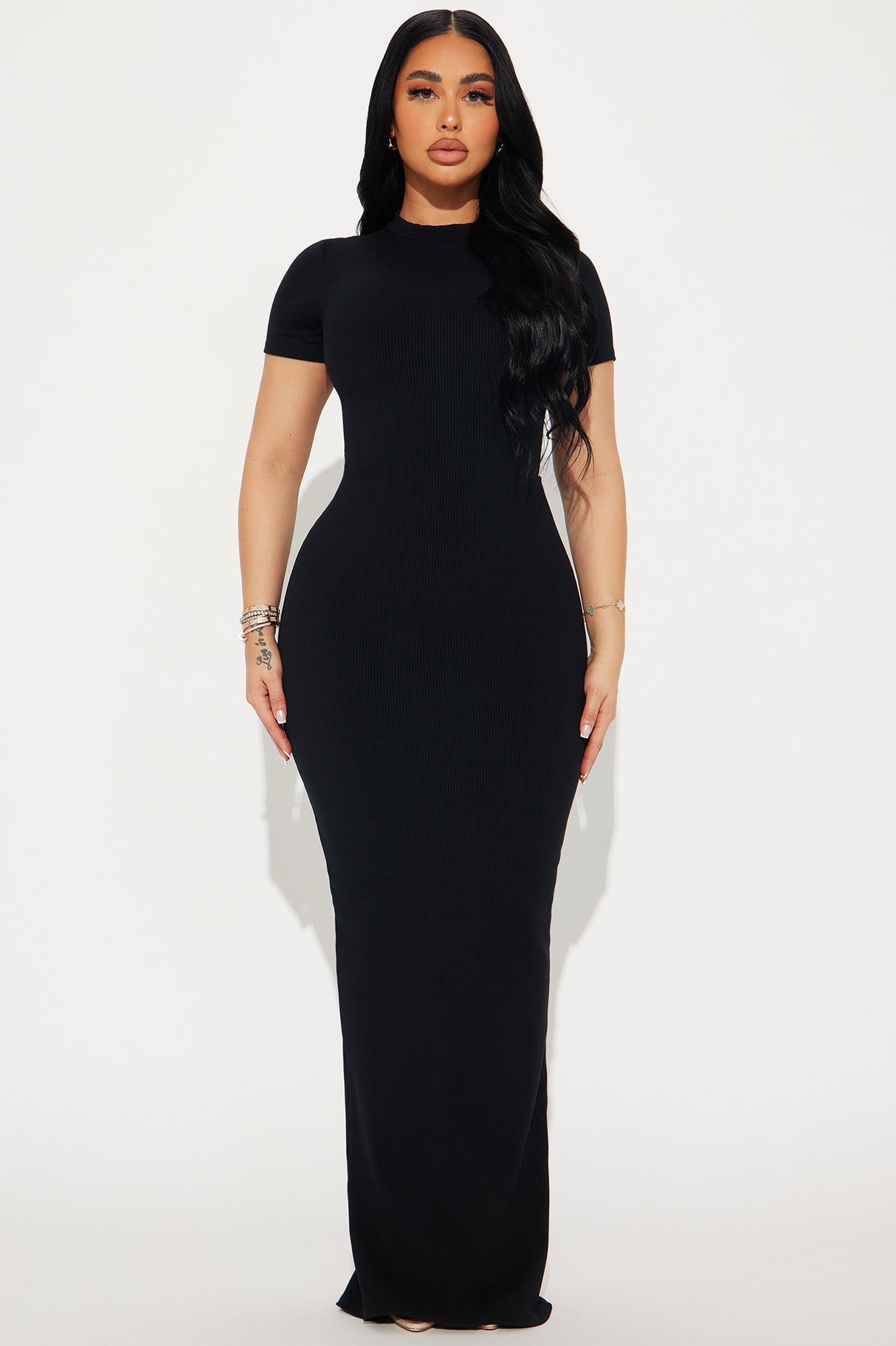Cora Snatched Maxi Dress - Black image 4