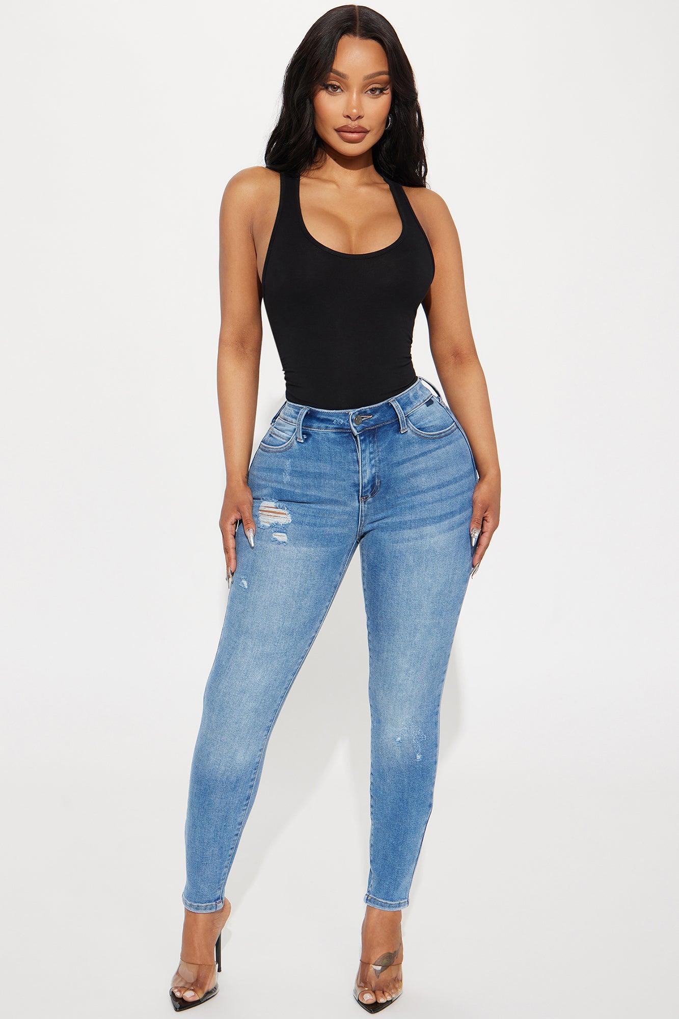 Kourt Racerback Bodysuit - Black image 2