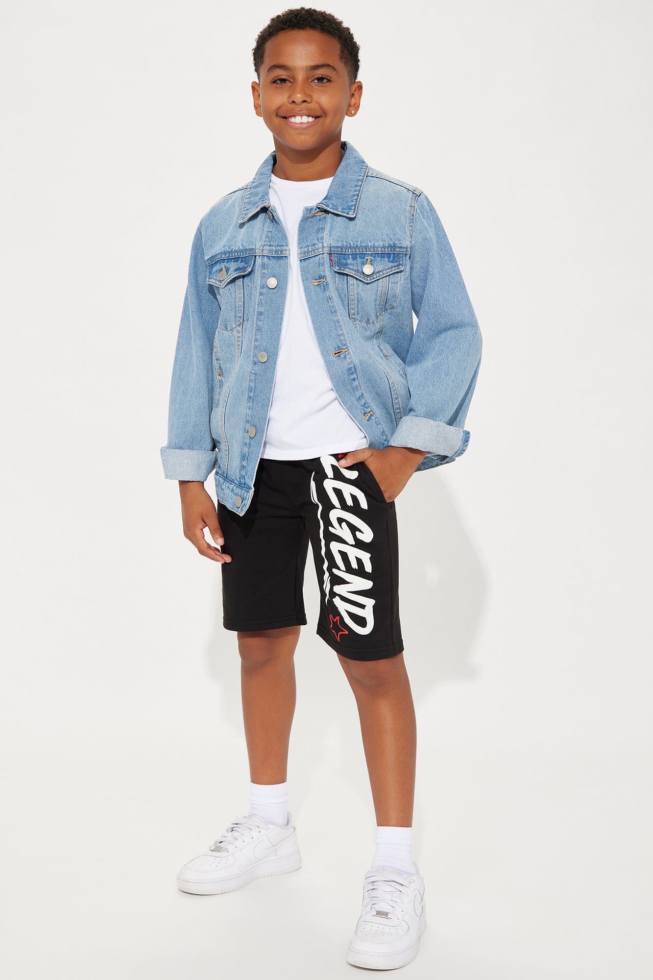 Mini Legendary Star Fleece Shorts - Black image 1