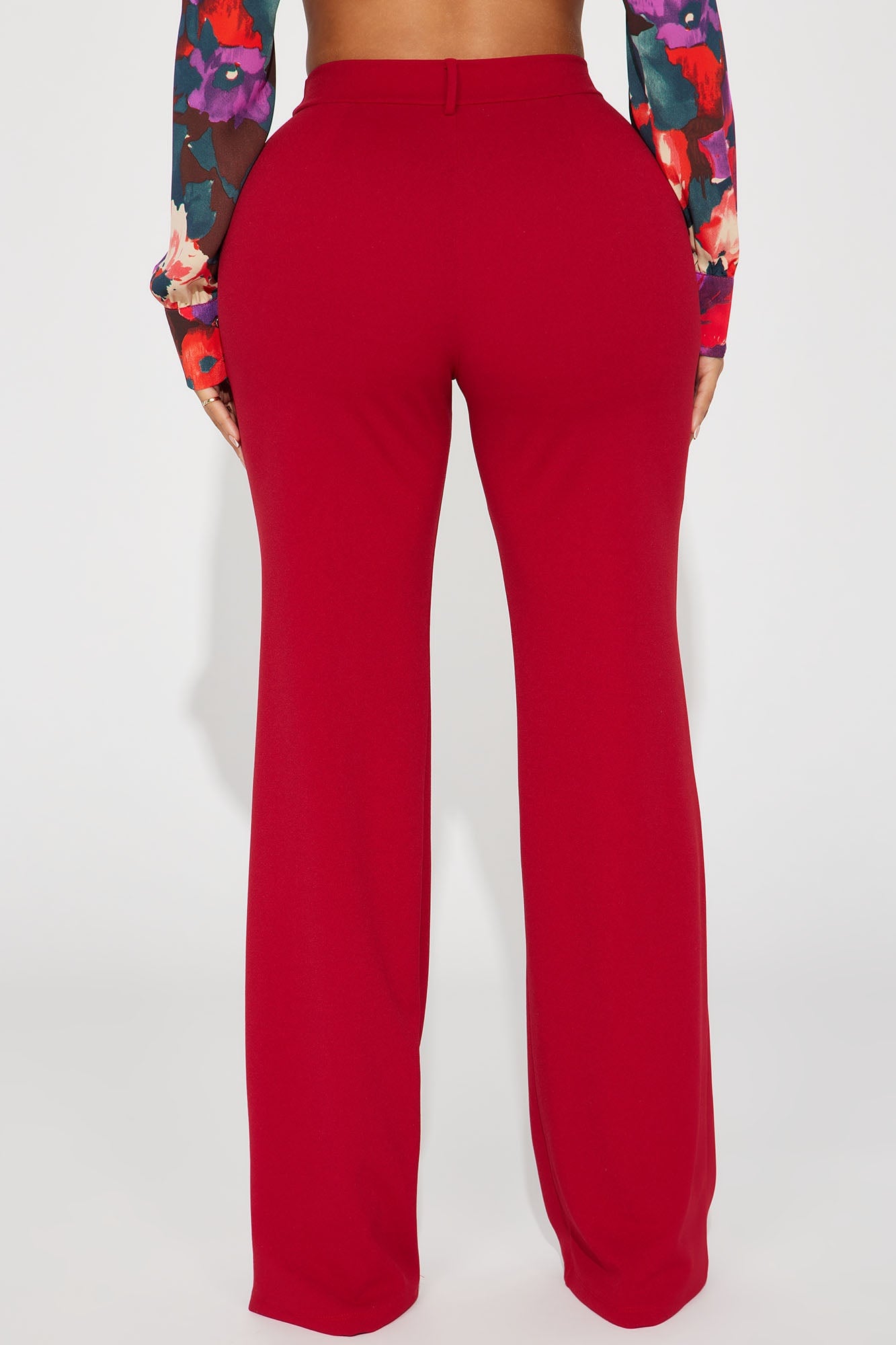 Heidi Wide Leg Trouser Pant - Red image 6