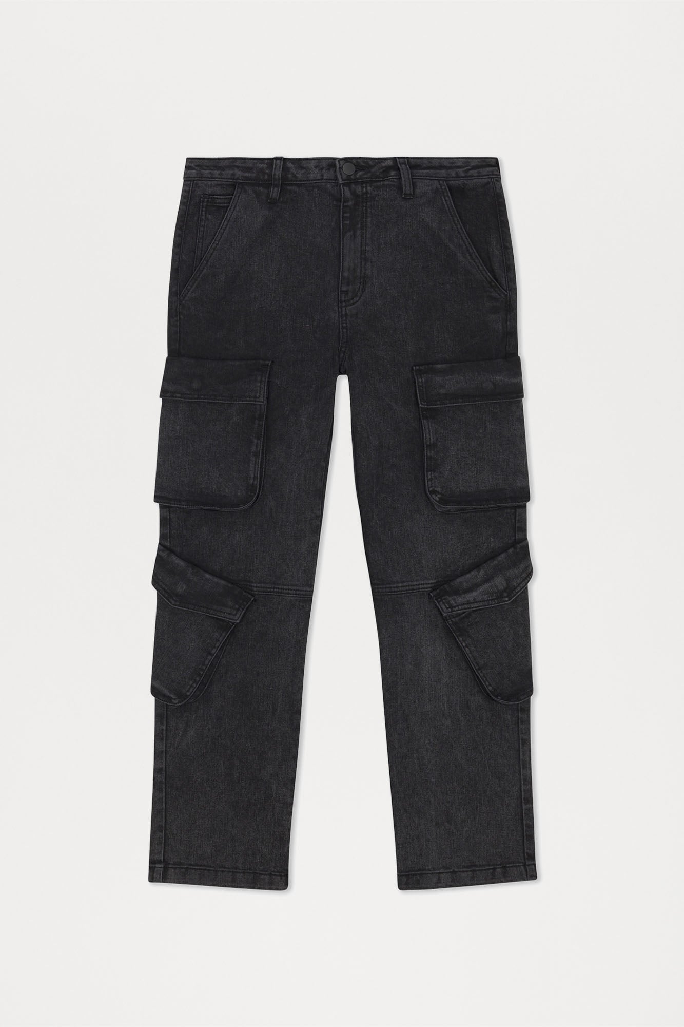 Black Jack Mike Straight Cargo Jeans - Black Wash image 10