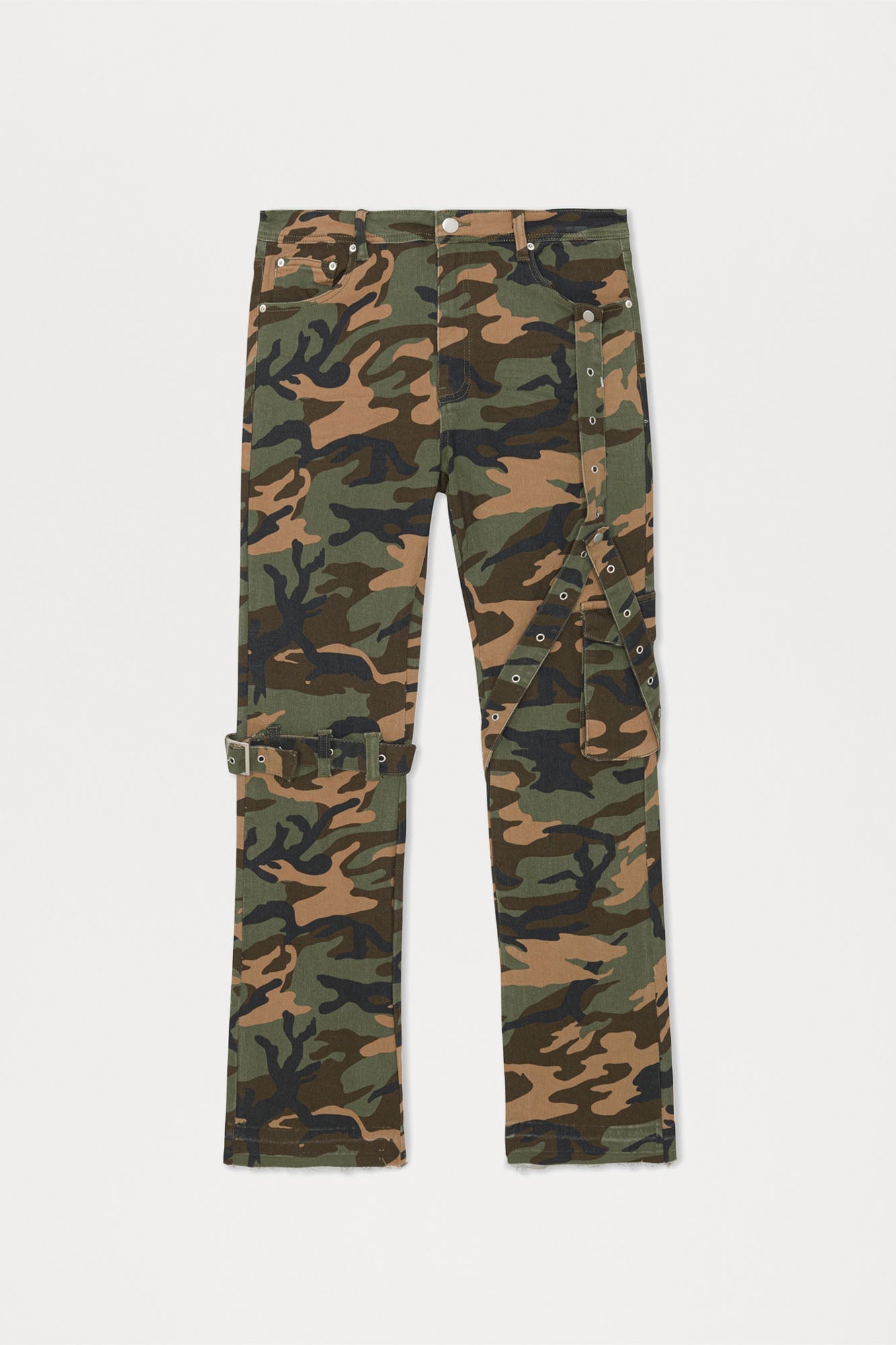 Strap Me Up Stacked Skinny Flare Jeans - Camouflage image 11