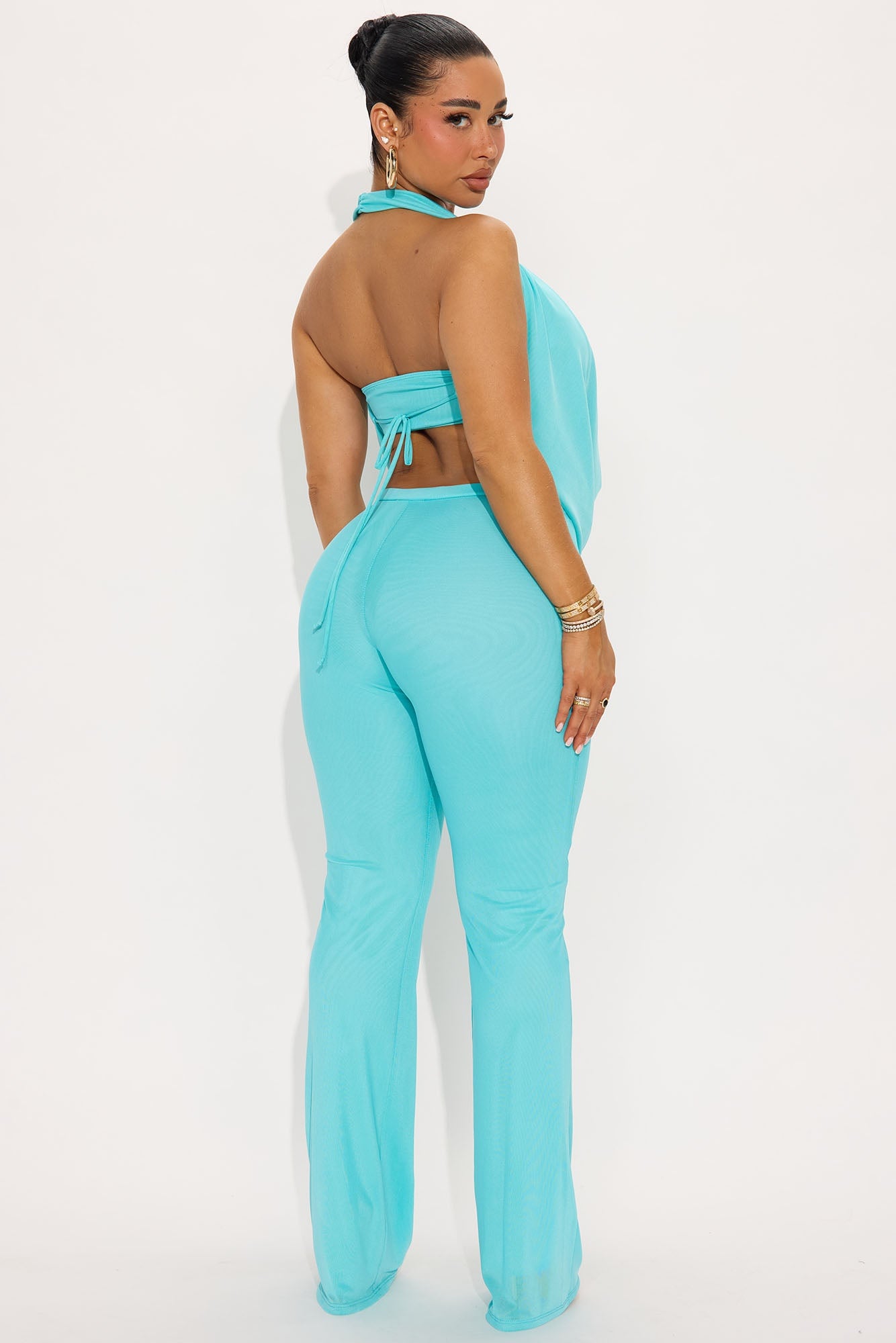 Make It Yours Mesh 3 Piece Pant Set - Aqua image 9