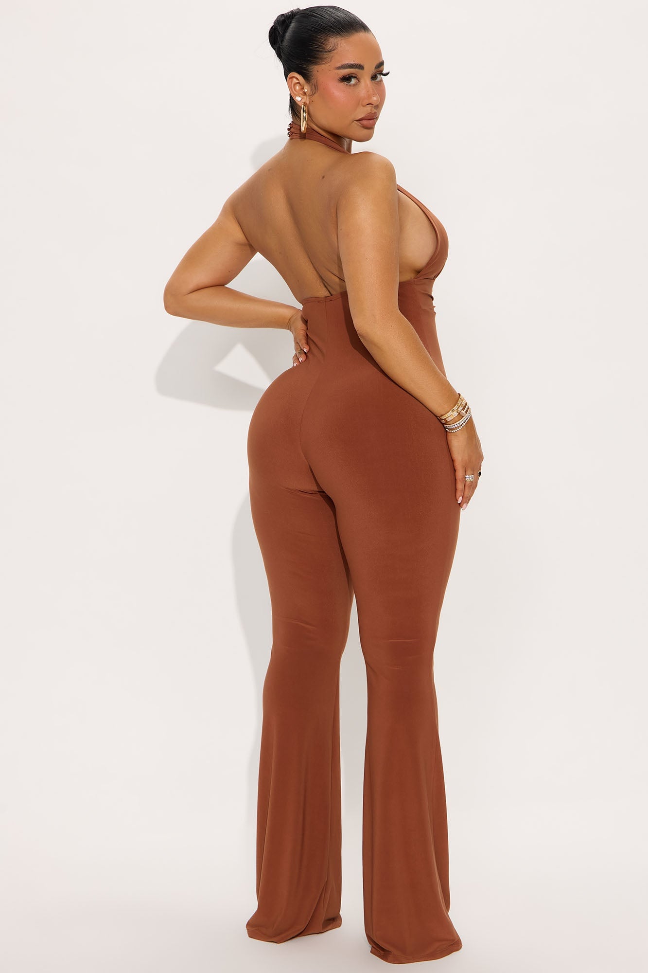 Carlinda Halter Jumpsuit - Brown image 3