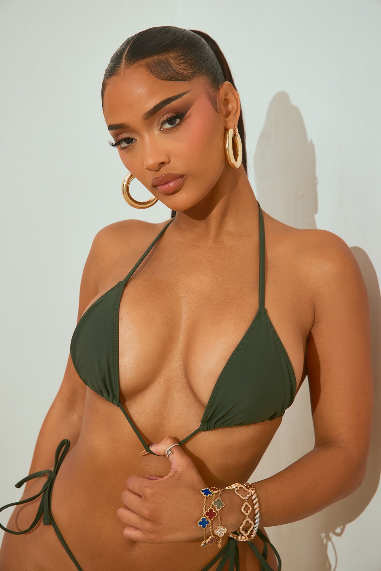 Maui Mix And Match Triangle Bikini Top - Olive image 5