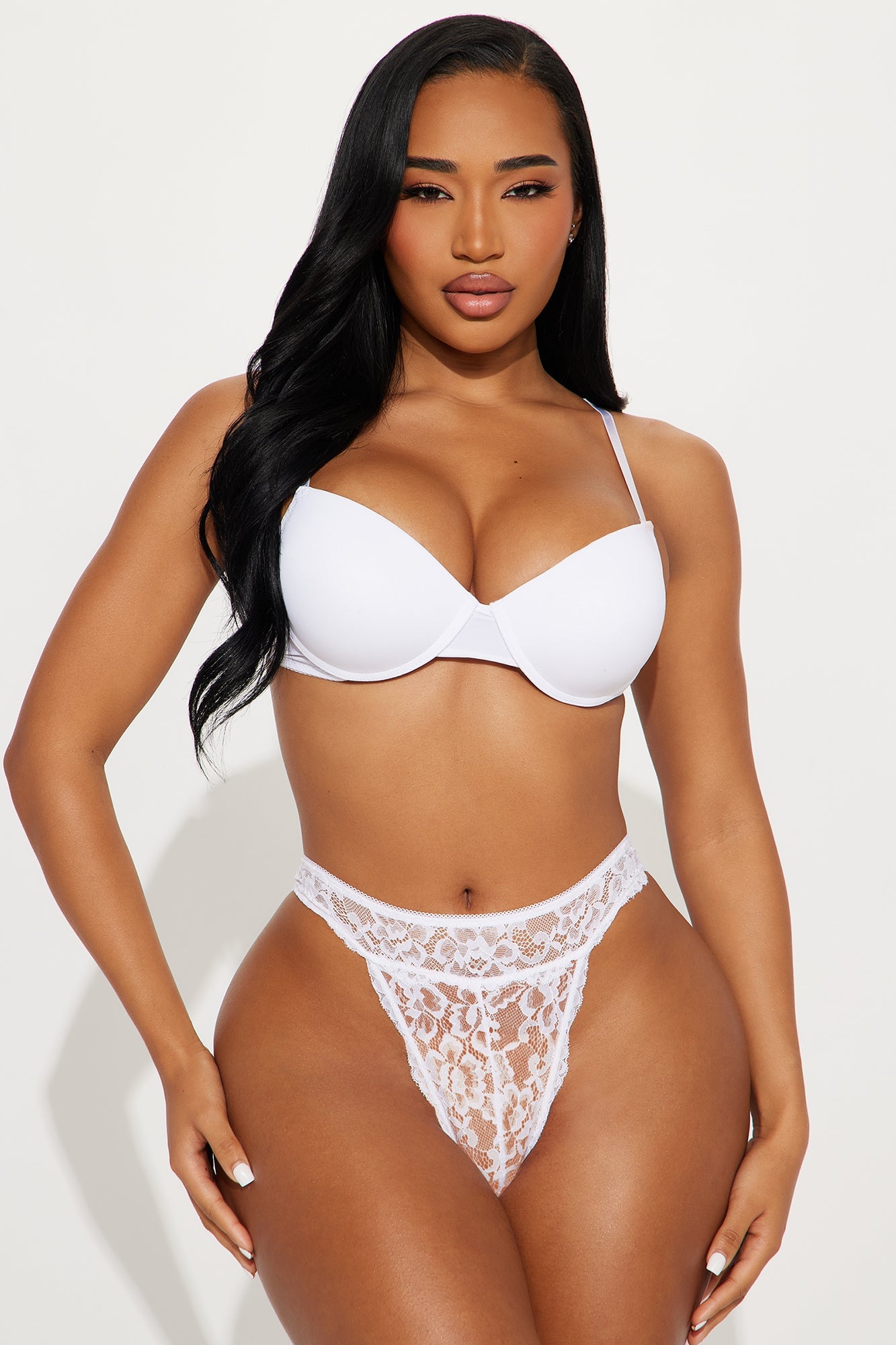 Dress Lace Thong Panty - White image 5