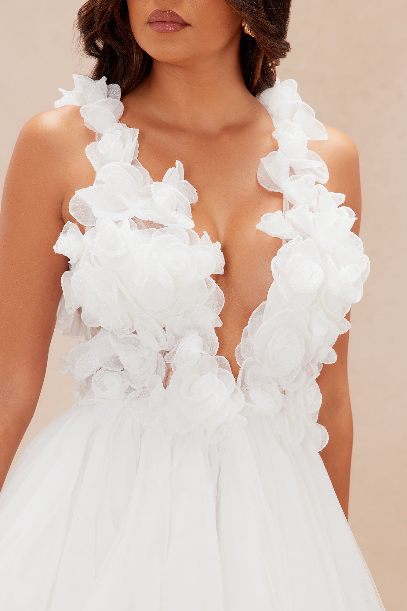 Halie High Low Tulle Gown - White image 7