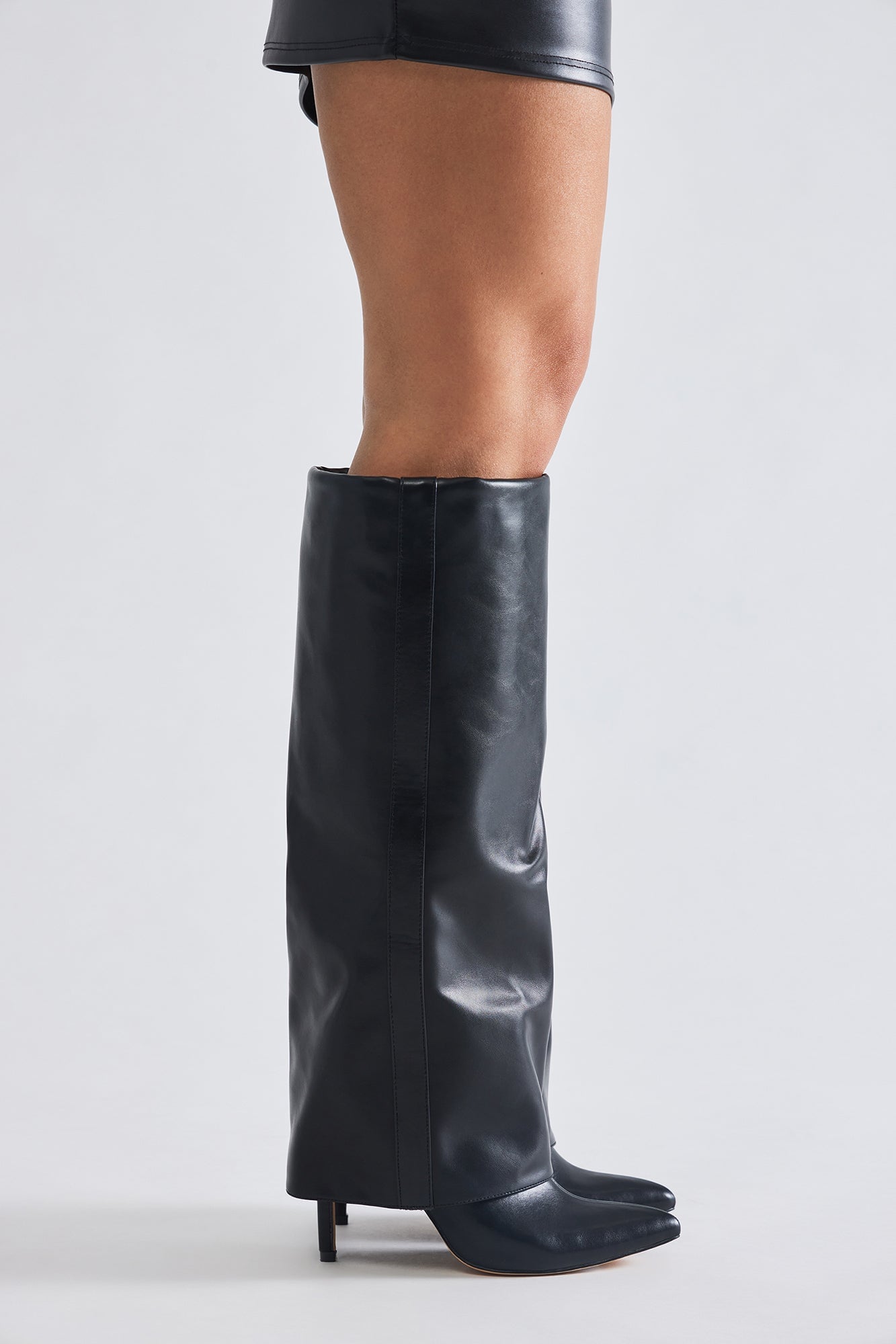 Always A Baddie Knee High Heeled Boots - Black image 4