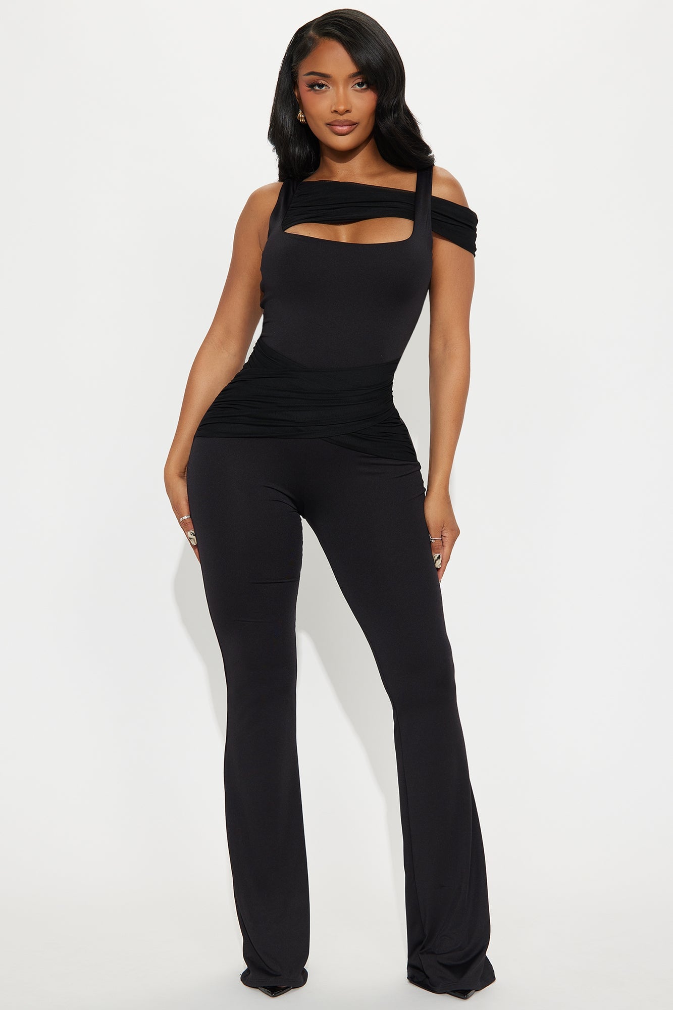 Martini & Gossip Flare Jumpsuit - Black image 5
