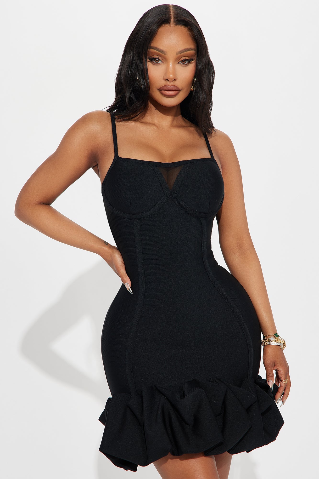 Everly Bandage Mini Dress - Black image 4