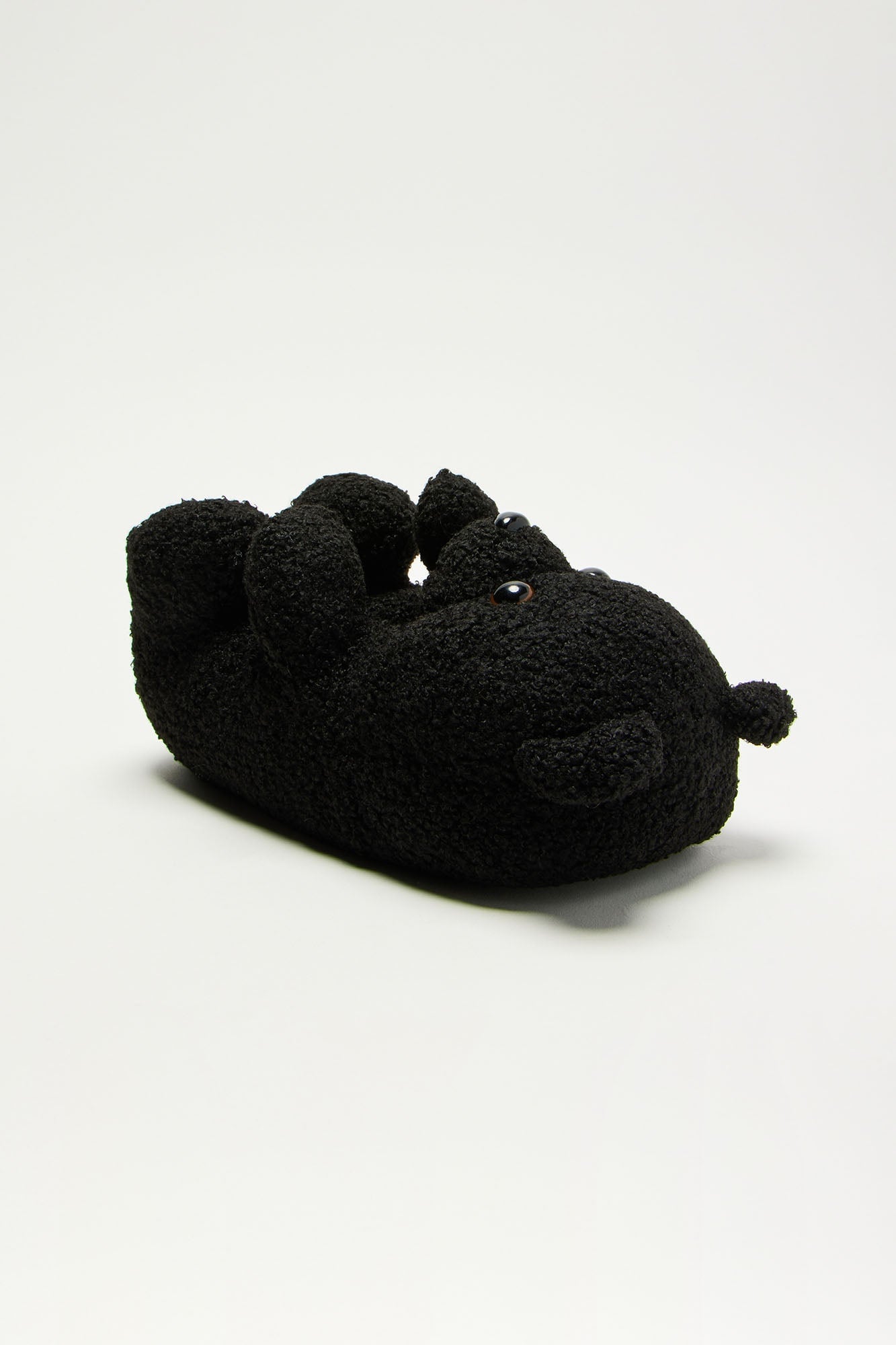 Beary Cute Sherpa Slippers - Black image 2