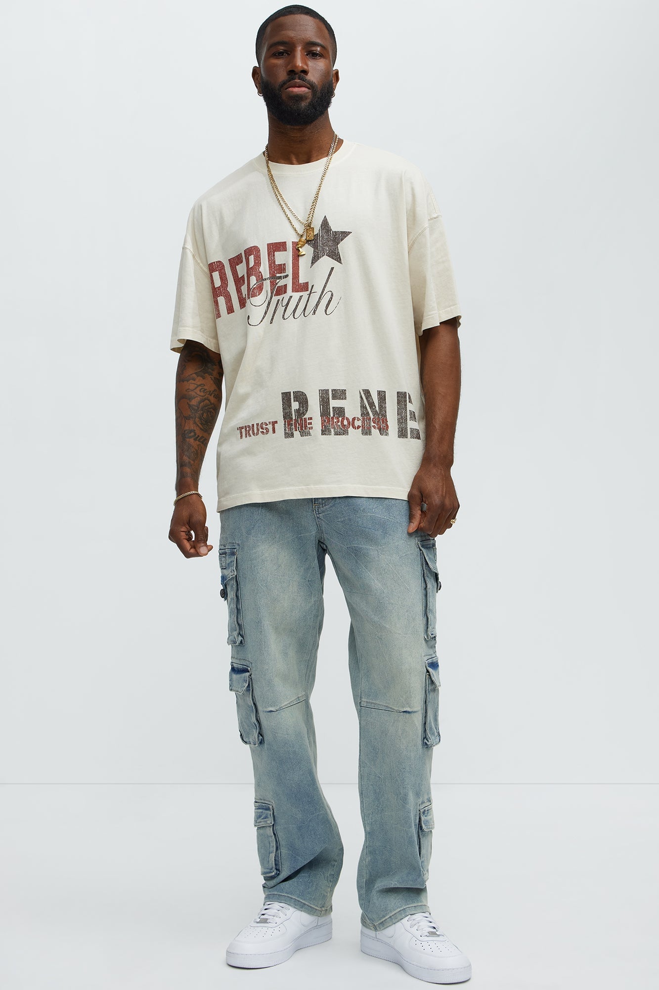 Rebel In Control Oversized Short Sleeve Tee - Cream image 5