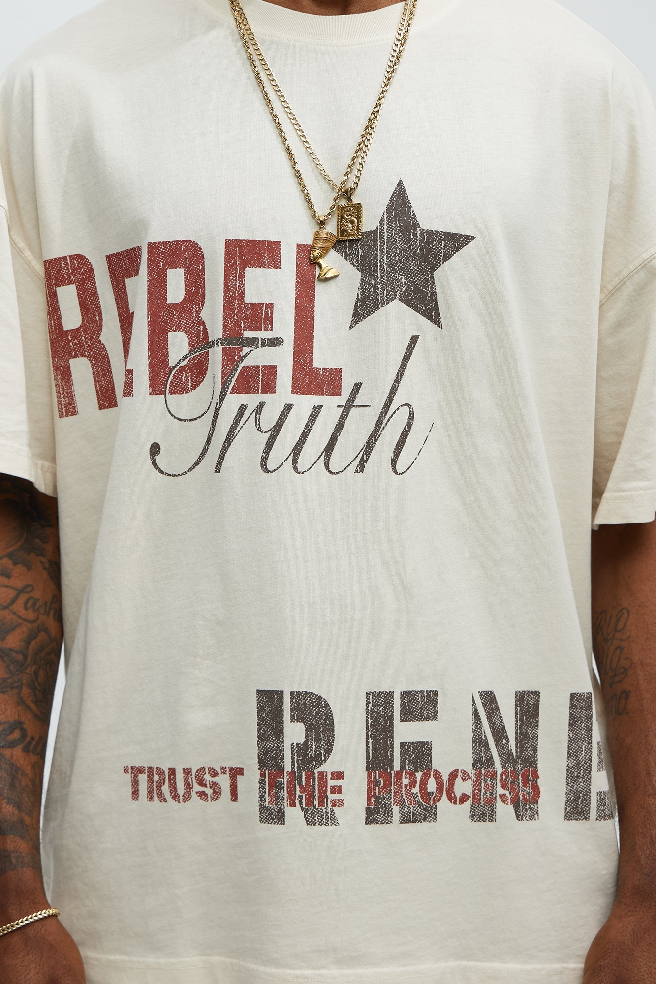 Rebel In Control Oversized Short Sleeve Tee - Cream image 6